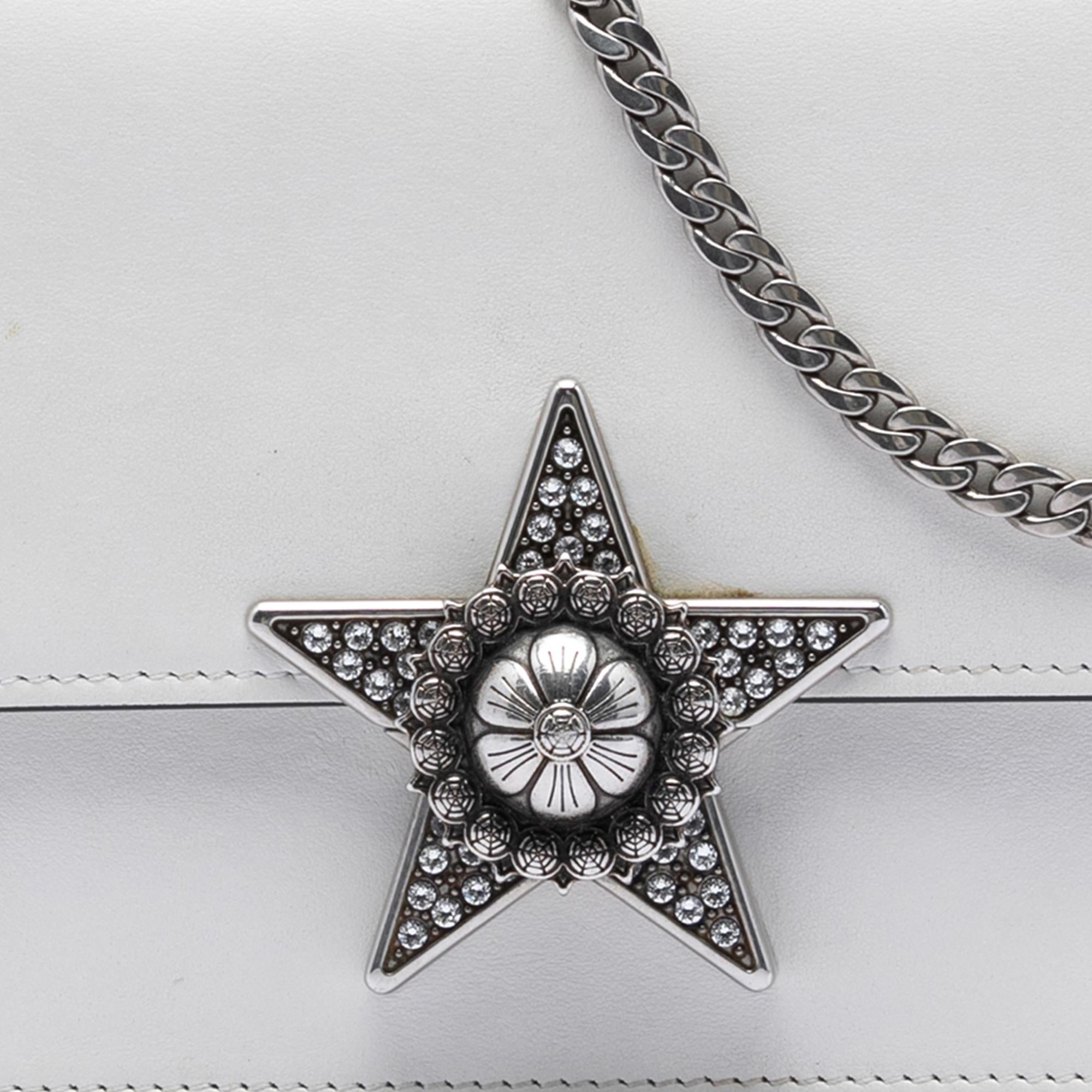 Miu Miu Smooth Leather Star Crystal Embellished Crossbody