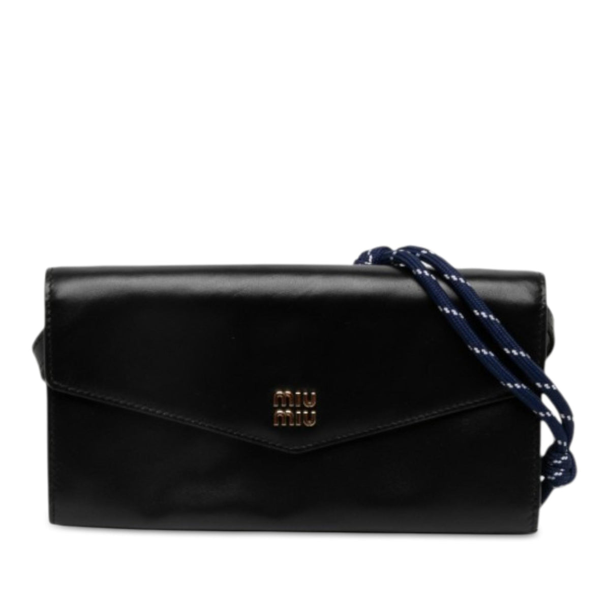 Miu Miu Soft Calf Logo Wallet on Strap