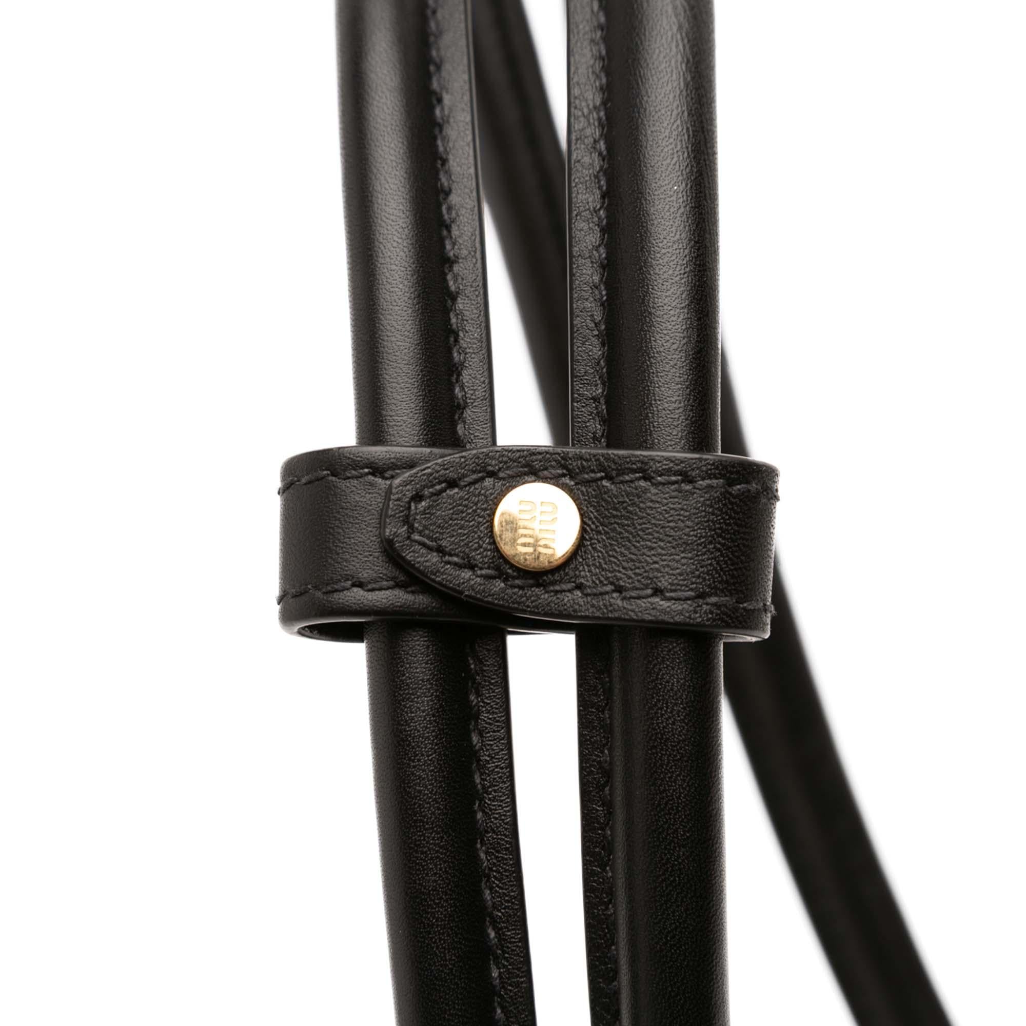 Miu Miu Softy Calfskin Embossed Logo Shoulder Bag