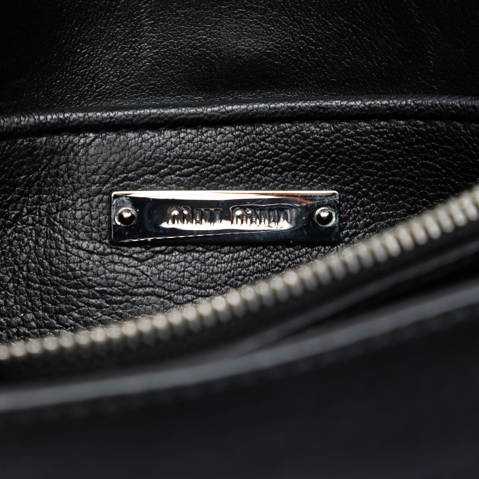Miu Miu Studded Leather Push Lock Crossbody