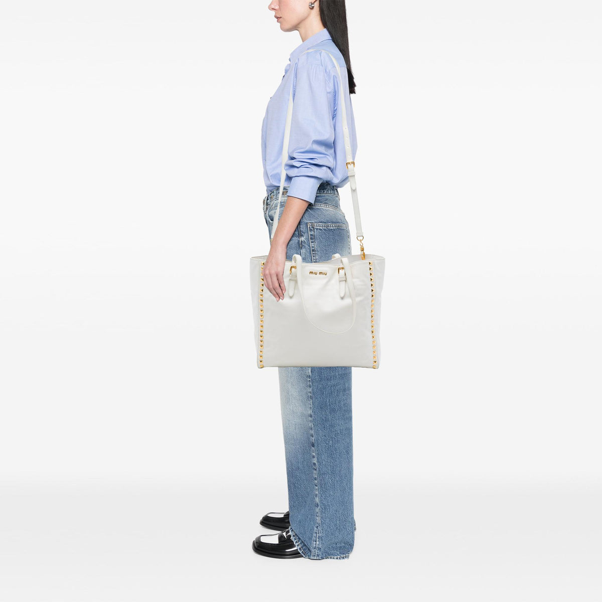 Miu Miu Studded Soft Calf Tote