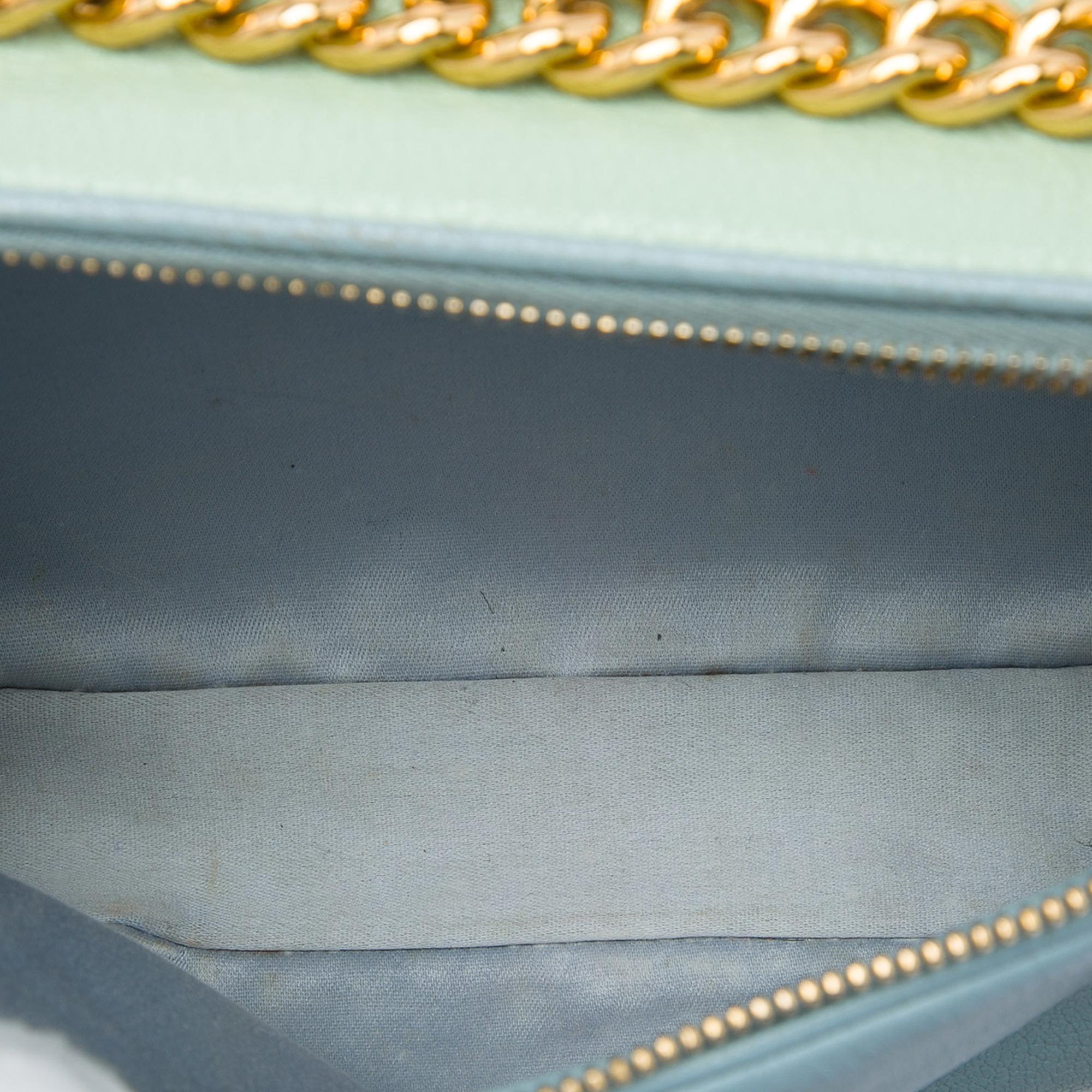 Miu Miu Tricolor Goatskin Madras Double Zip Camera Bag