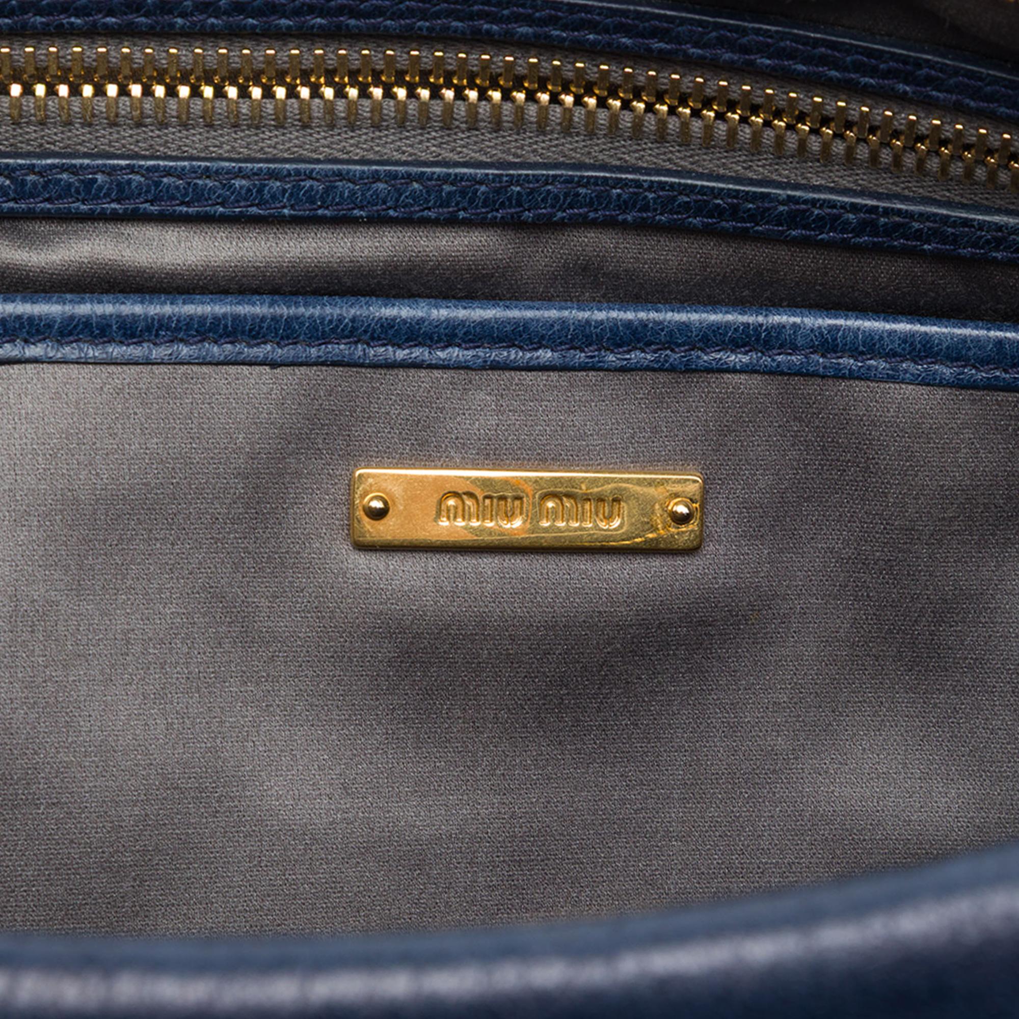 Miu Miu Vitello Lux Pleated Satchel