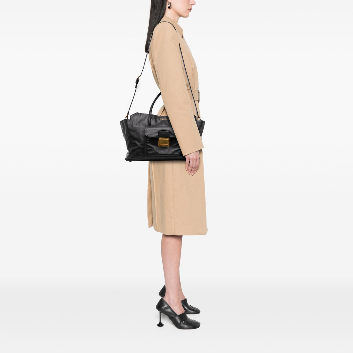 Miu Miu Vitello Soft Front Pocket Satchel