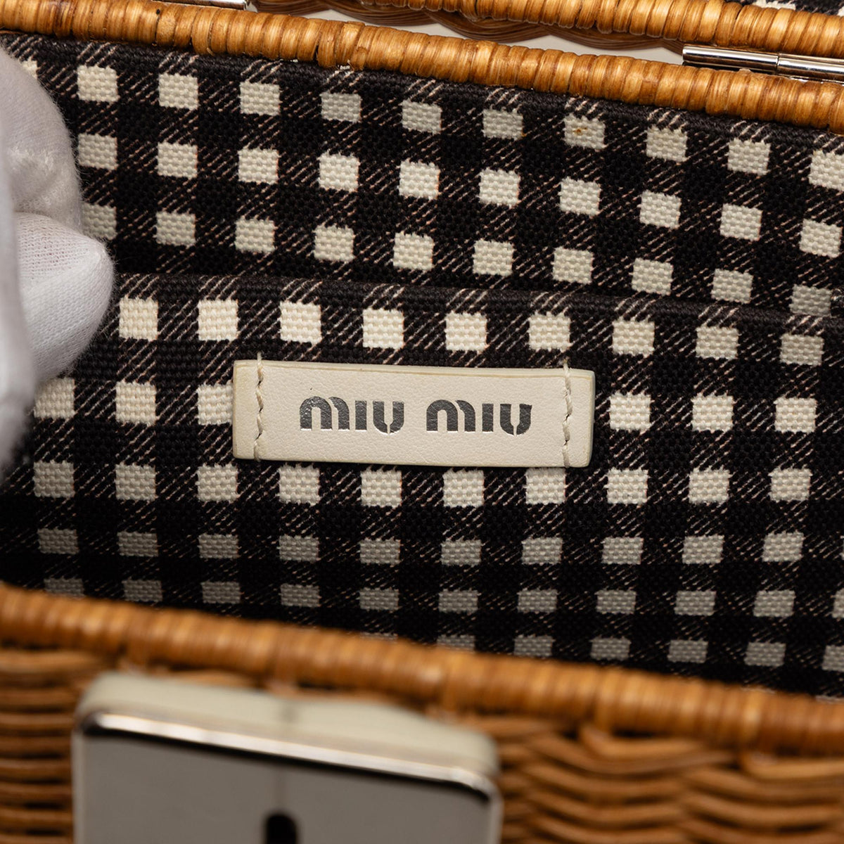 Miu Miu Wicker Top Handle Bag