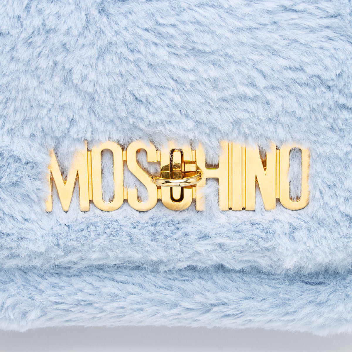 Moschino Faux Fur Logo Mini Flap Bag