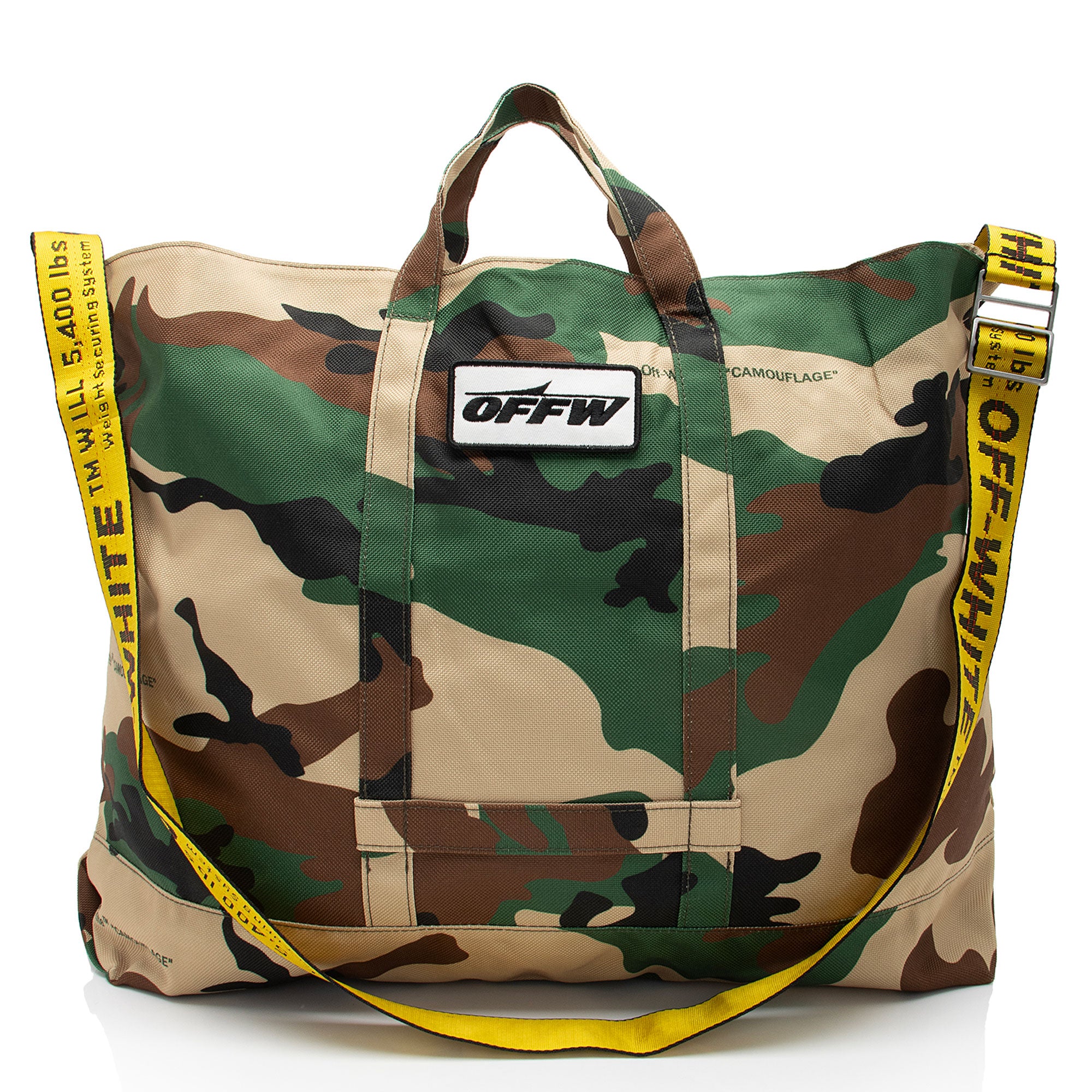 Off-White Canvas Camouflage Tote (SHF-ER0MpX)