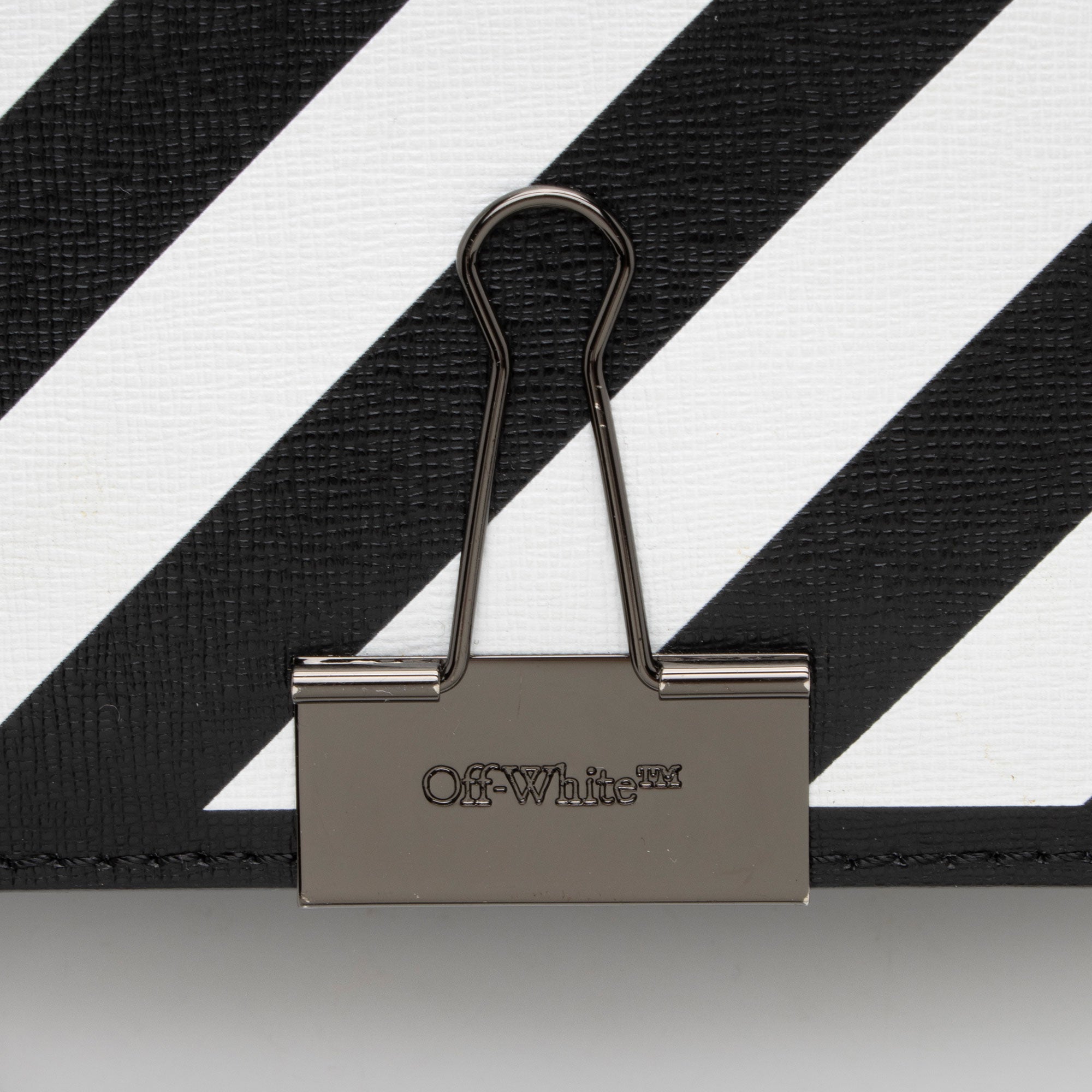 Off-White Leather Binder Clip Shoulder Bag