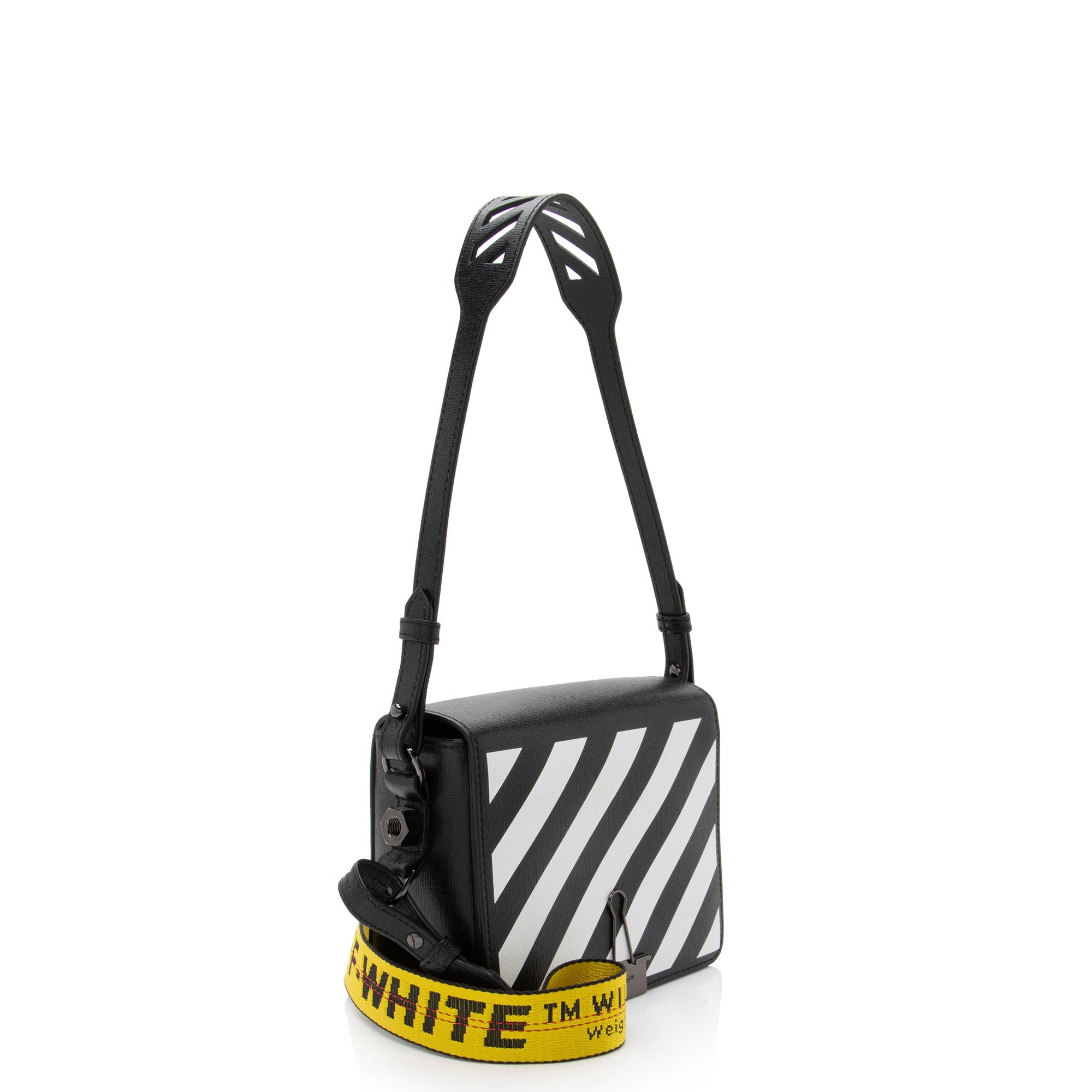 Off-White Leather Binder Clip Shoulder Bag