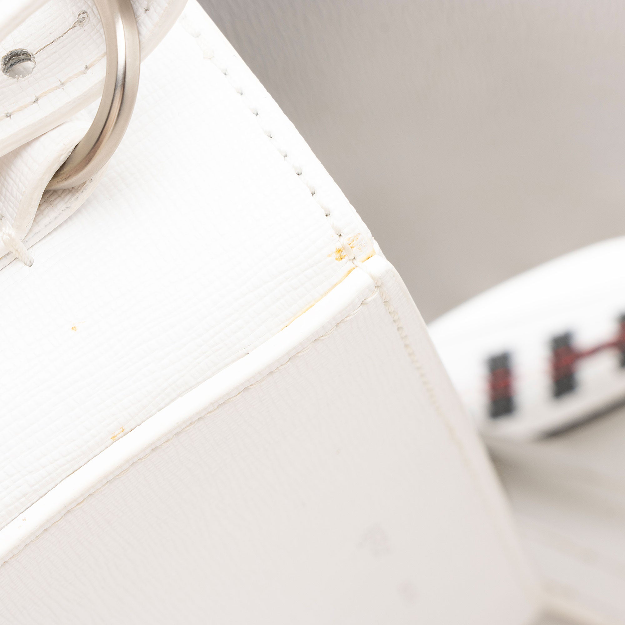 Off-White Leather Binder Clip Shoulder Bag