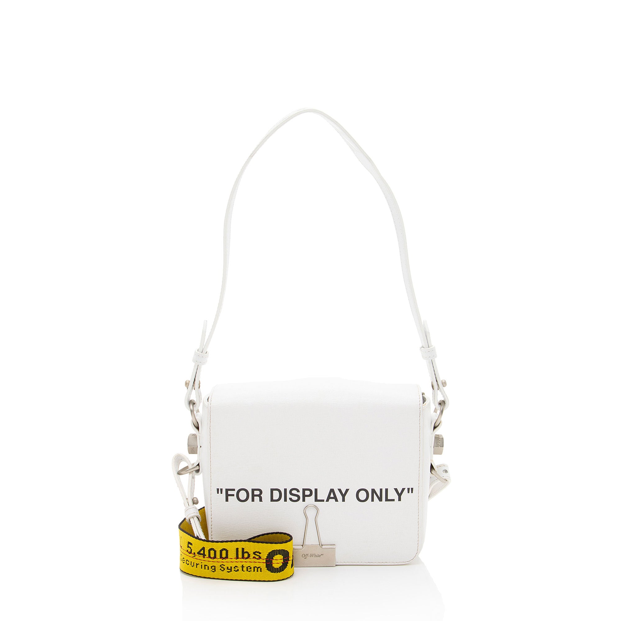 Off-White Leather Binder Clip Shoulder Bag