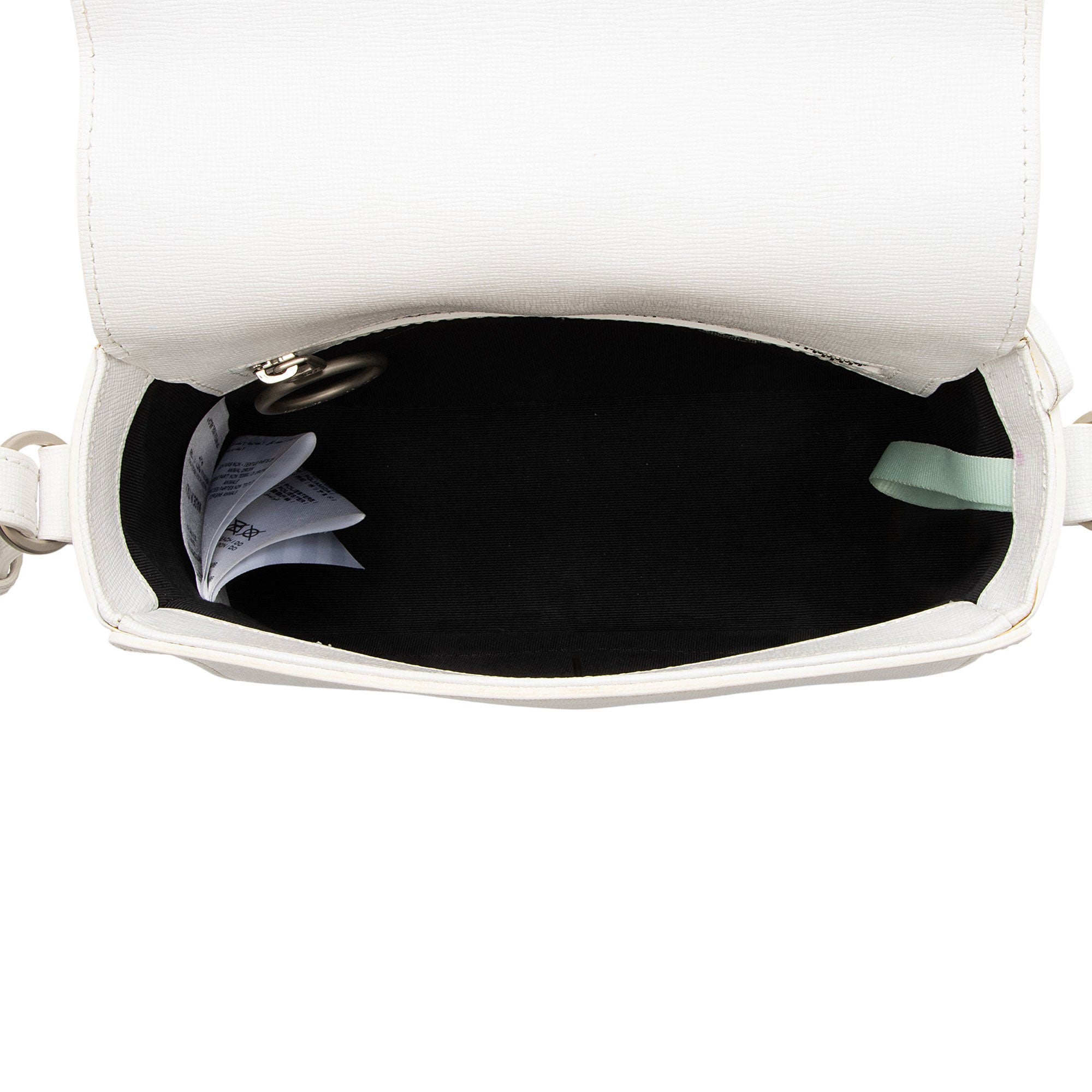 Off-White Leather Binder Clip Shoulder Bag