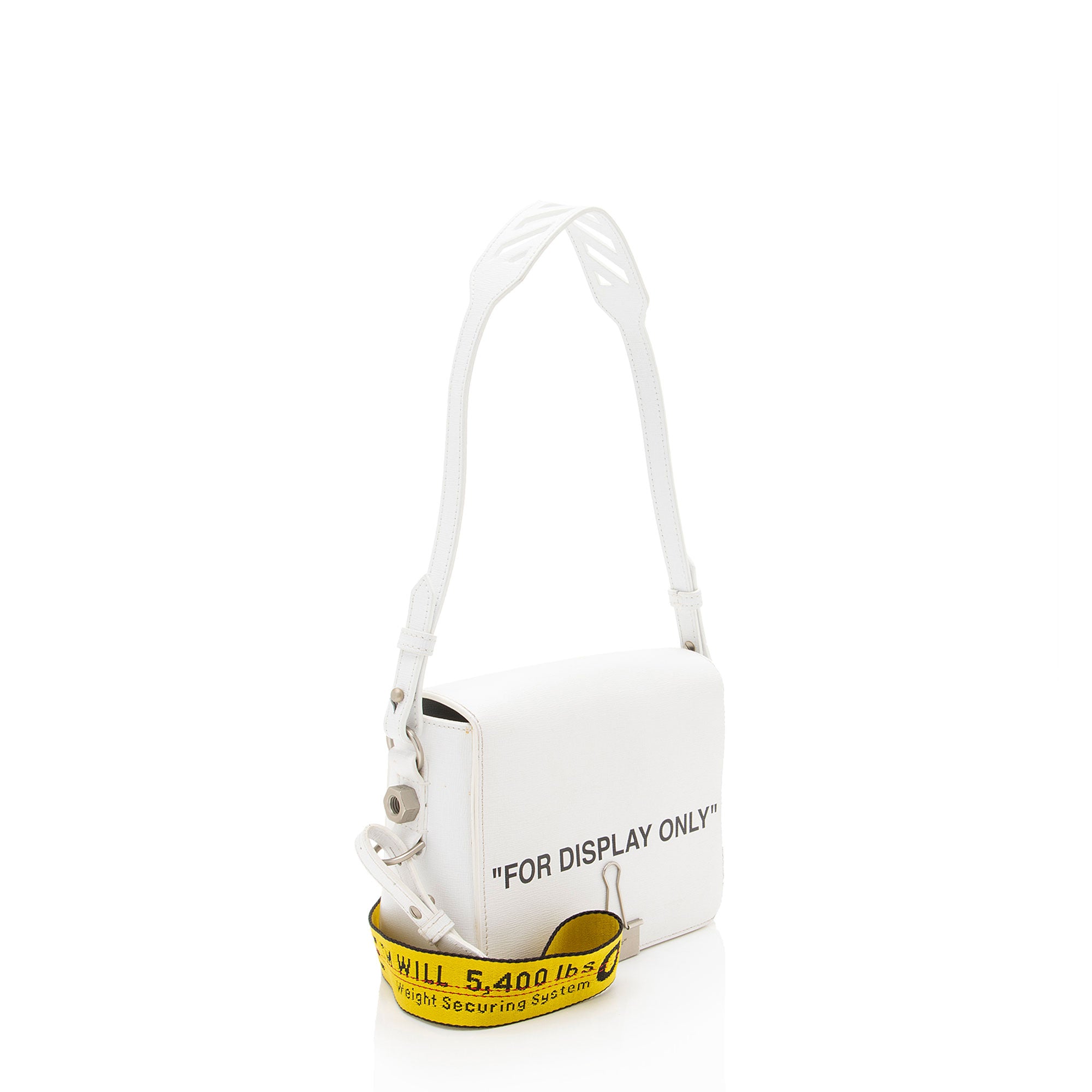 Off-White Leather Binder Clip Shoulder Bag