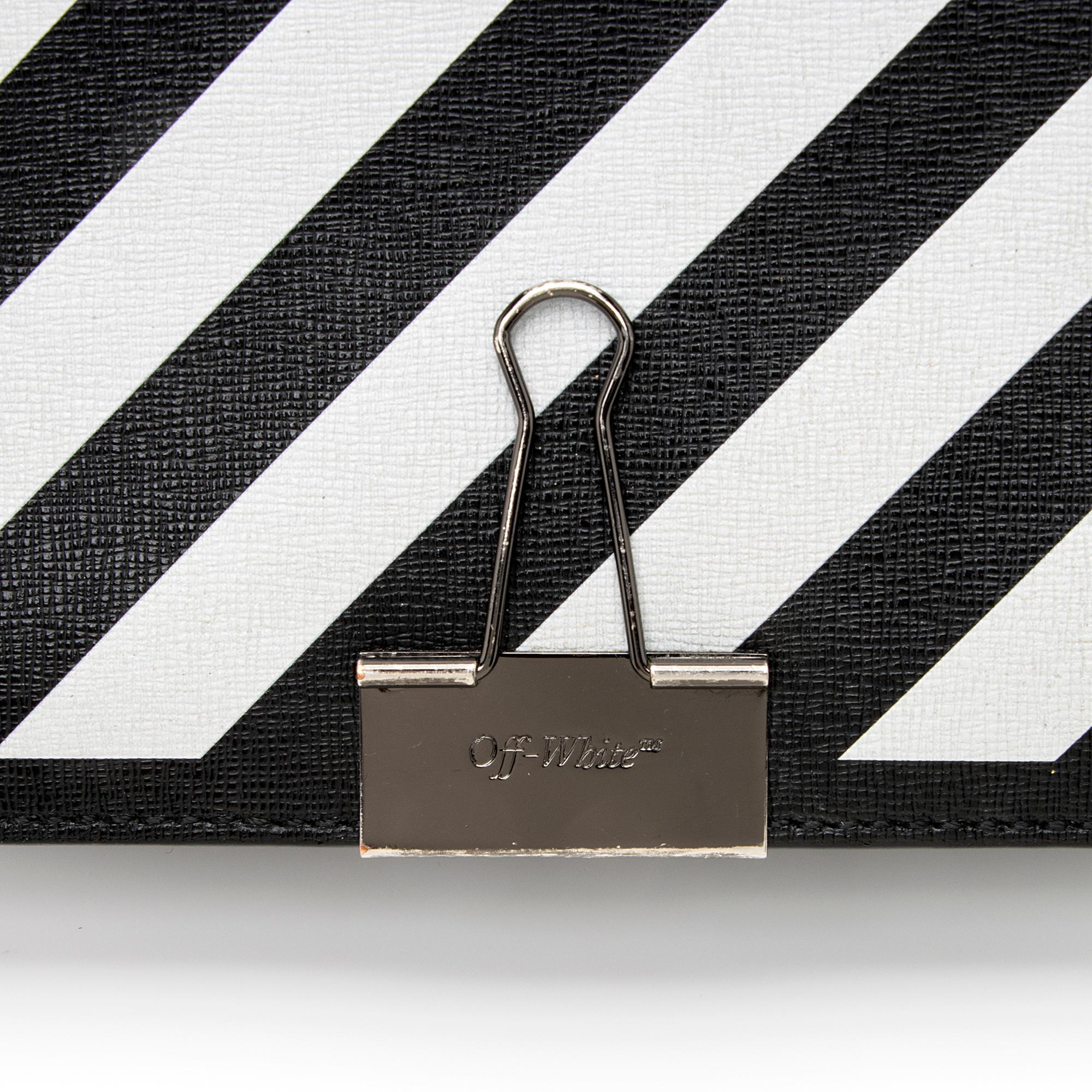 Off-White Leather Diag Mini Flap Bag (SHF-23487)