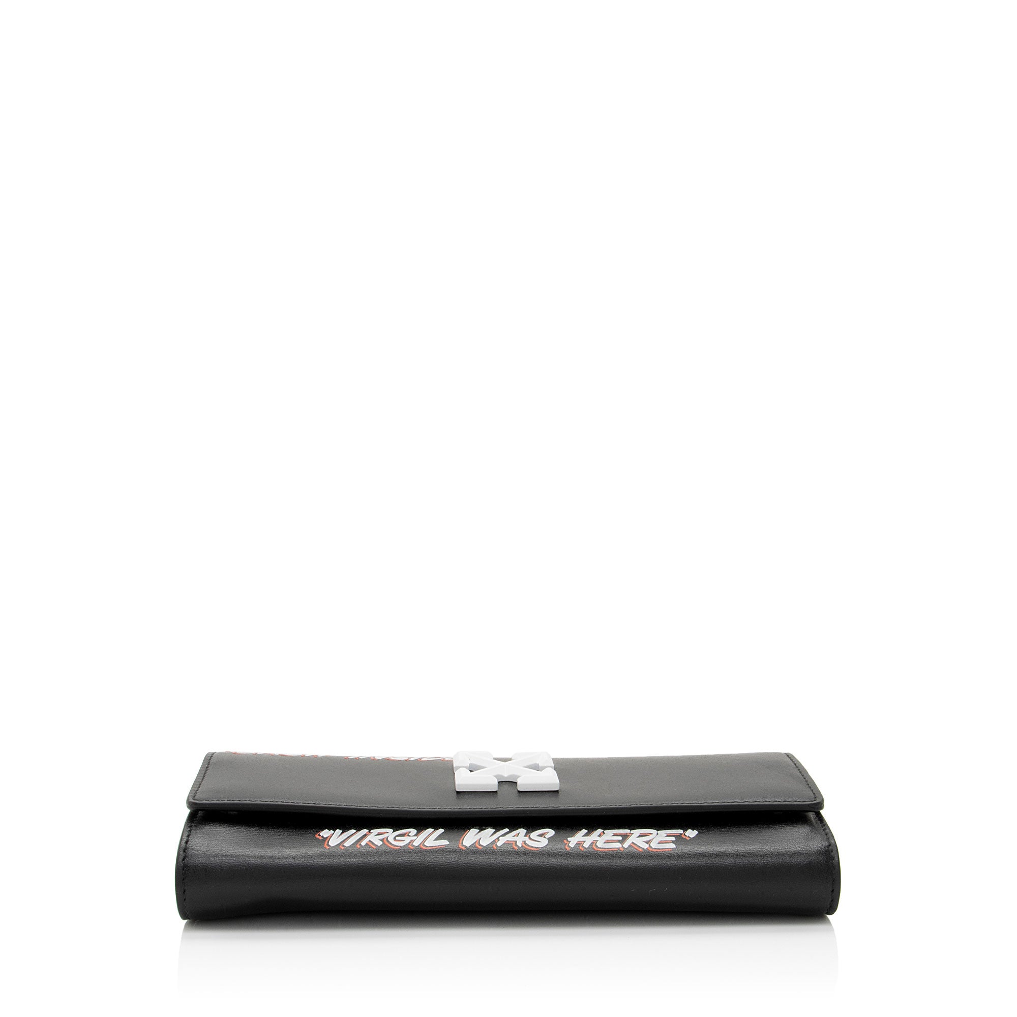 Off-White Leather Logo Jitney Wallet on Chain Bag (SHF-2hNOMK)