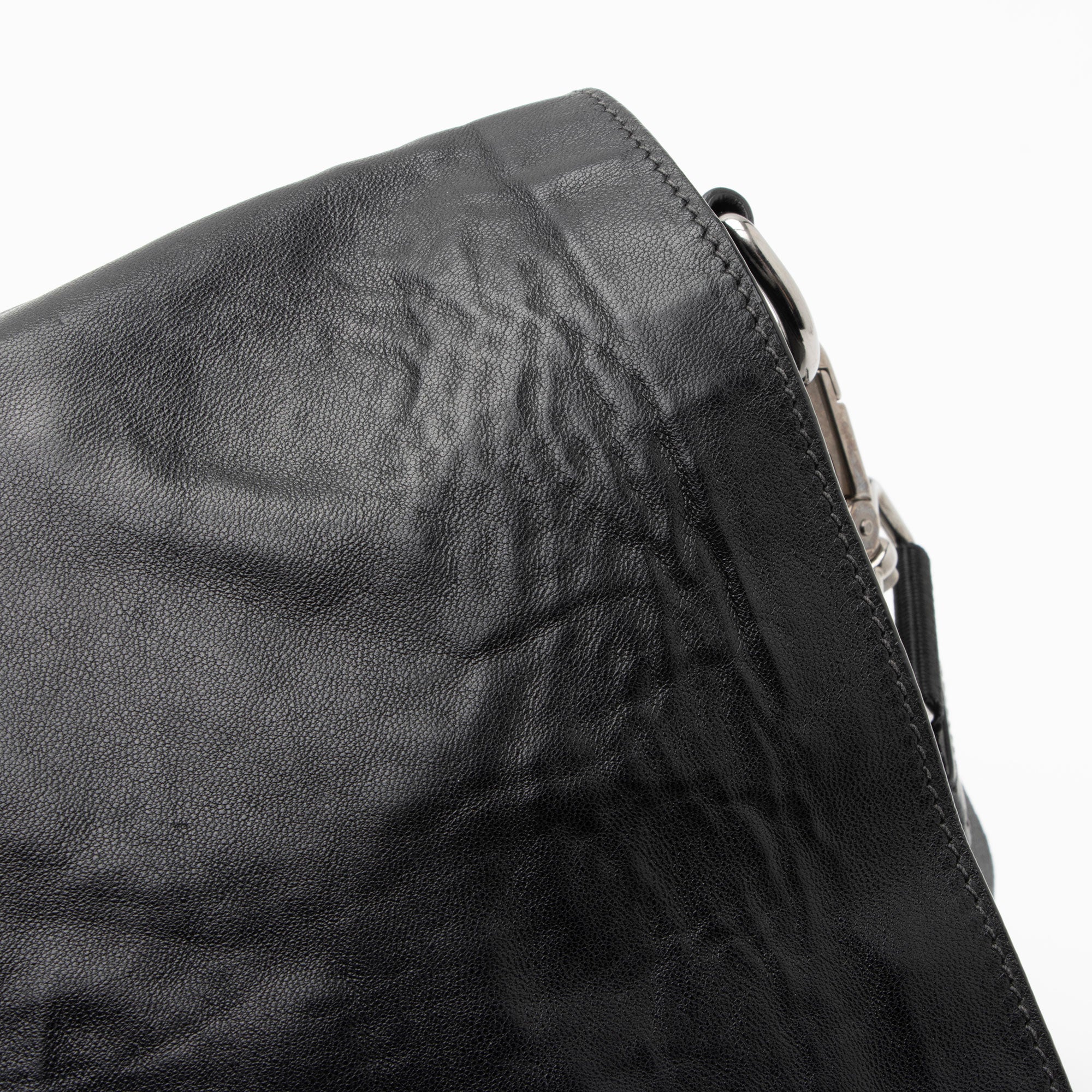 Prada Aged Calfskin Flap Messenger Bag (SHF-D2J23z)