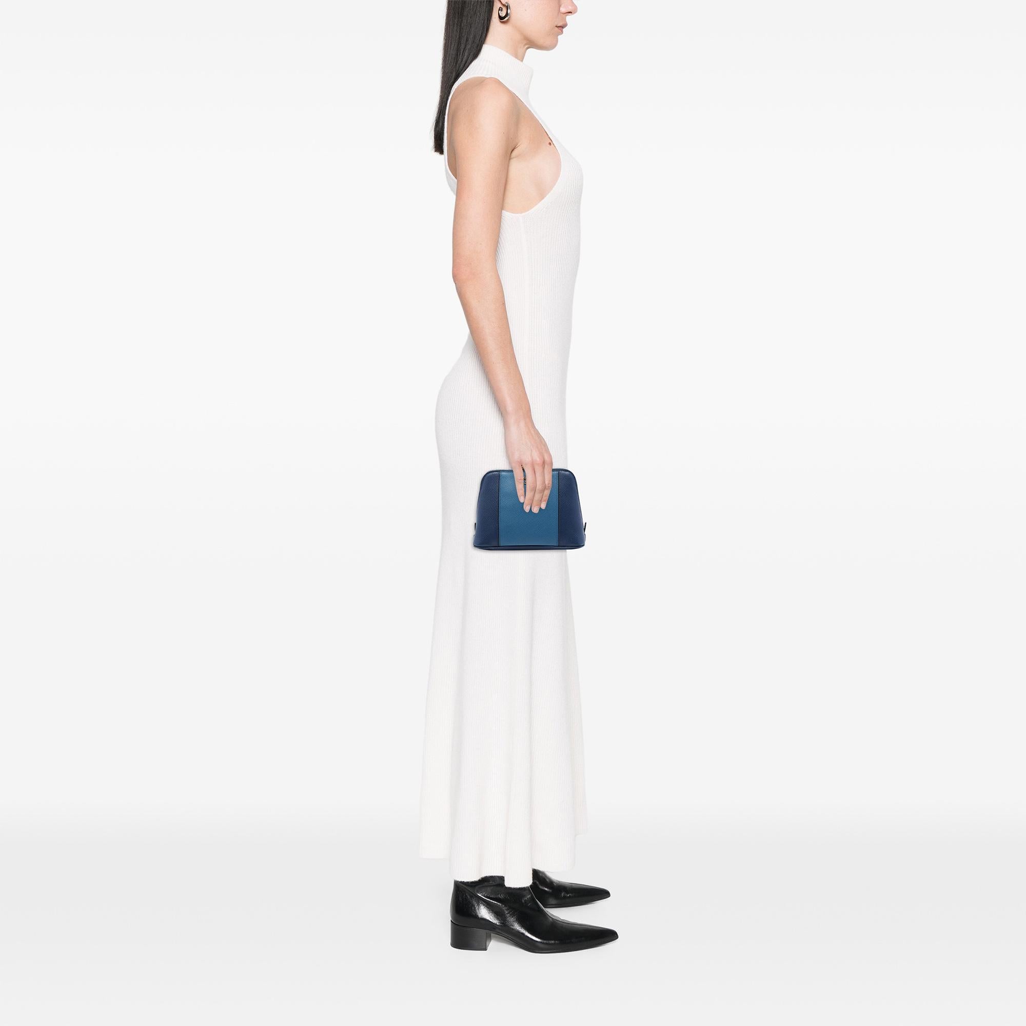 Prada Bicolor Saffiano Dome Clutch
