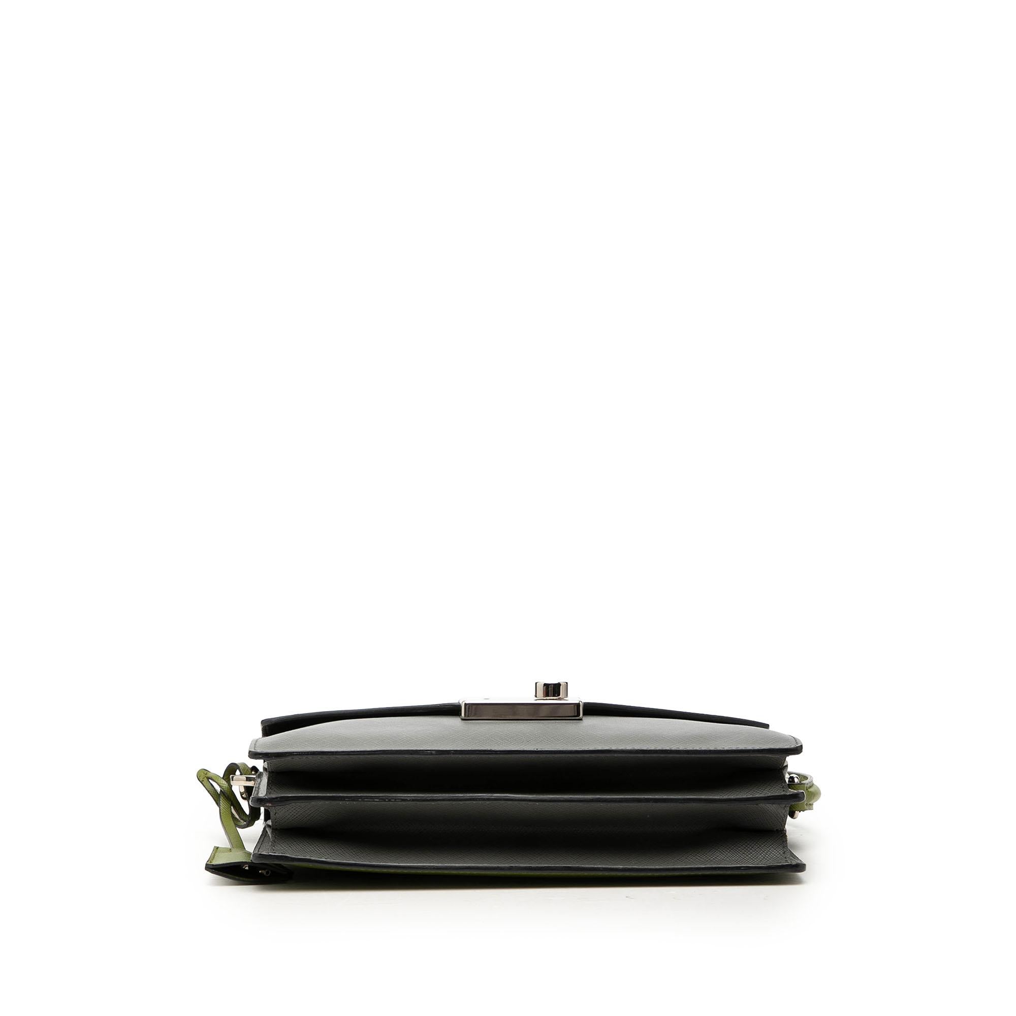 Prada Bicolor Saffiano Lux Sound Lock Satchel