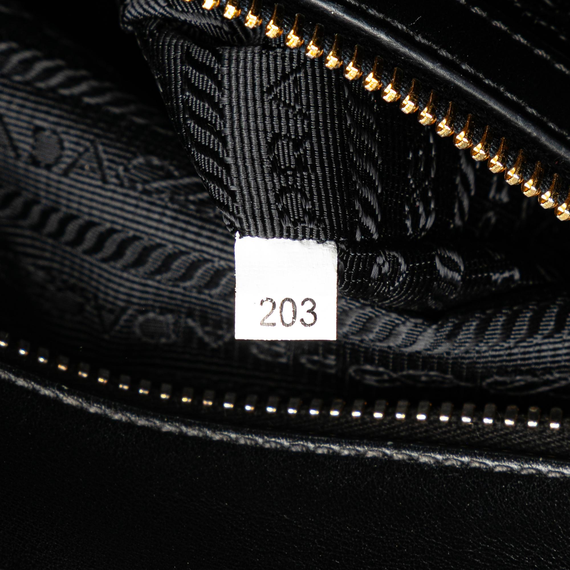 Prada Bicolor Soft Calf Trimmed Saffiano Satchel