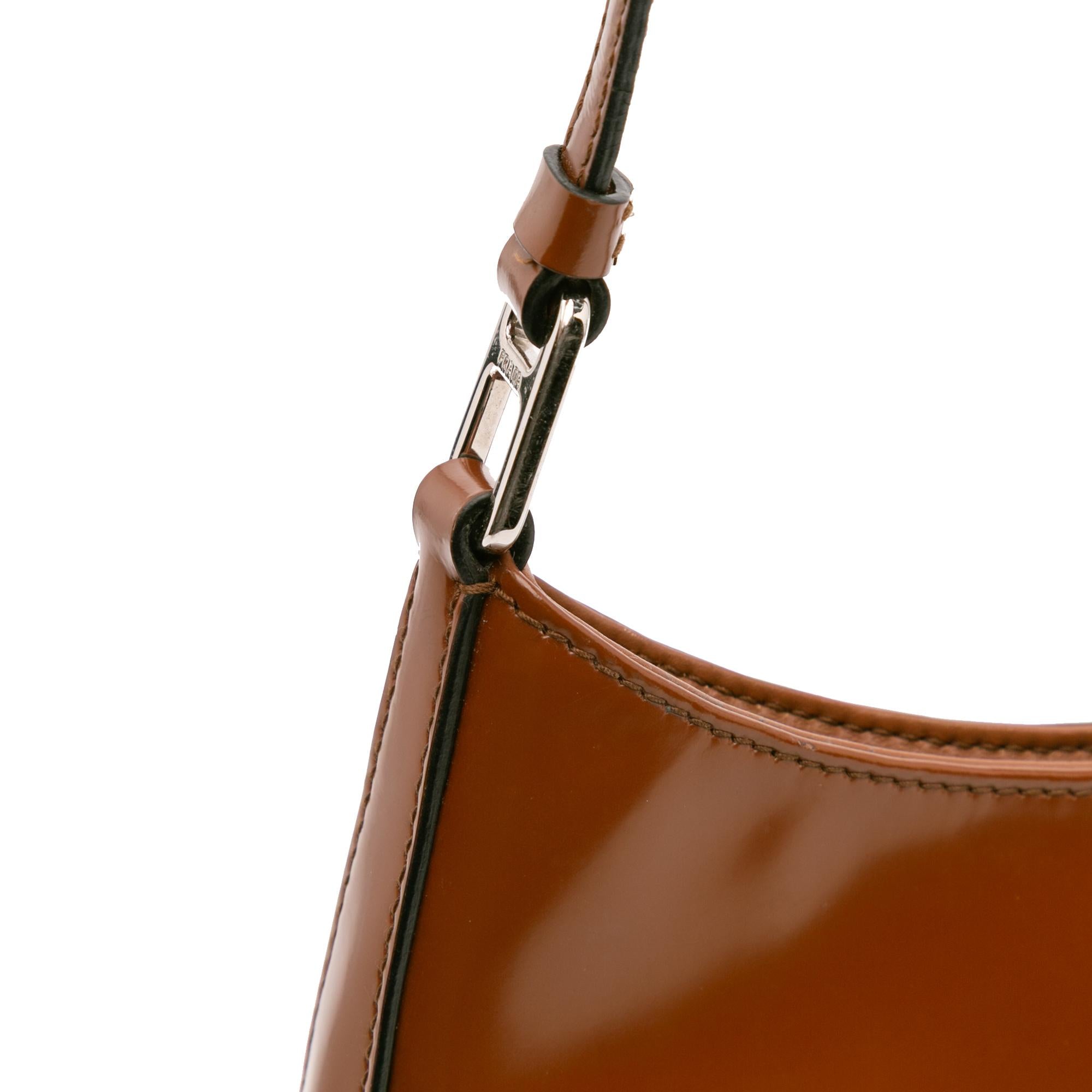 Prada Brushed Leather Cleo Shoulder Bag