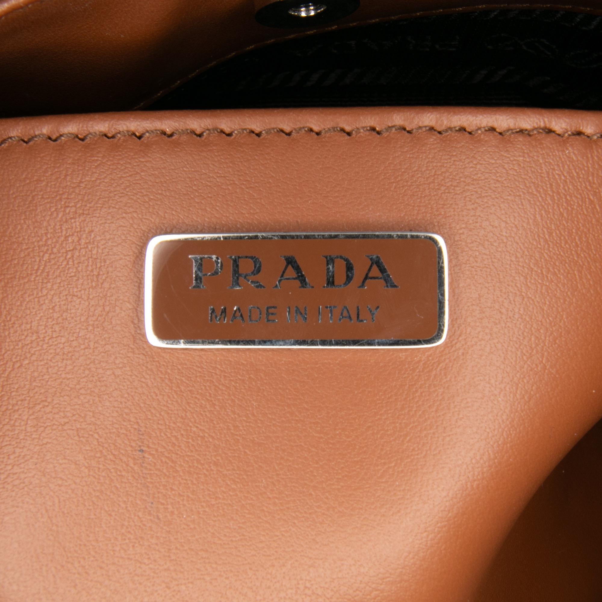 Prada Brushed Leather Cleo Shoulder Bag
