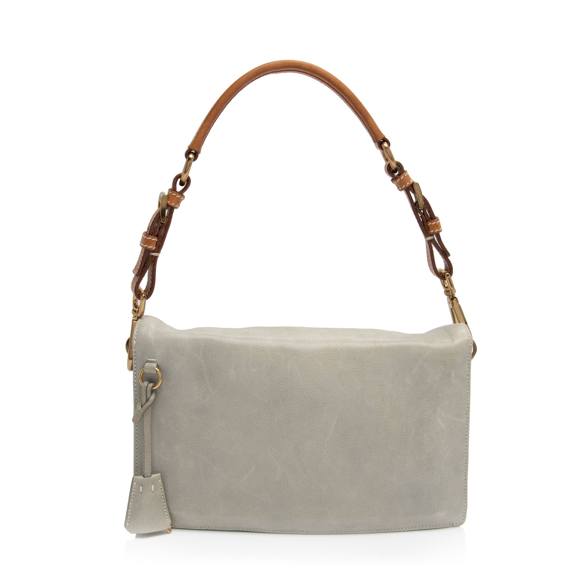 Prada Buffalo Sound Flap Padlock Shoulder Bag (SHF-9Xfle4)