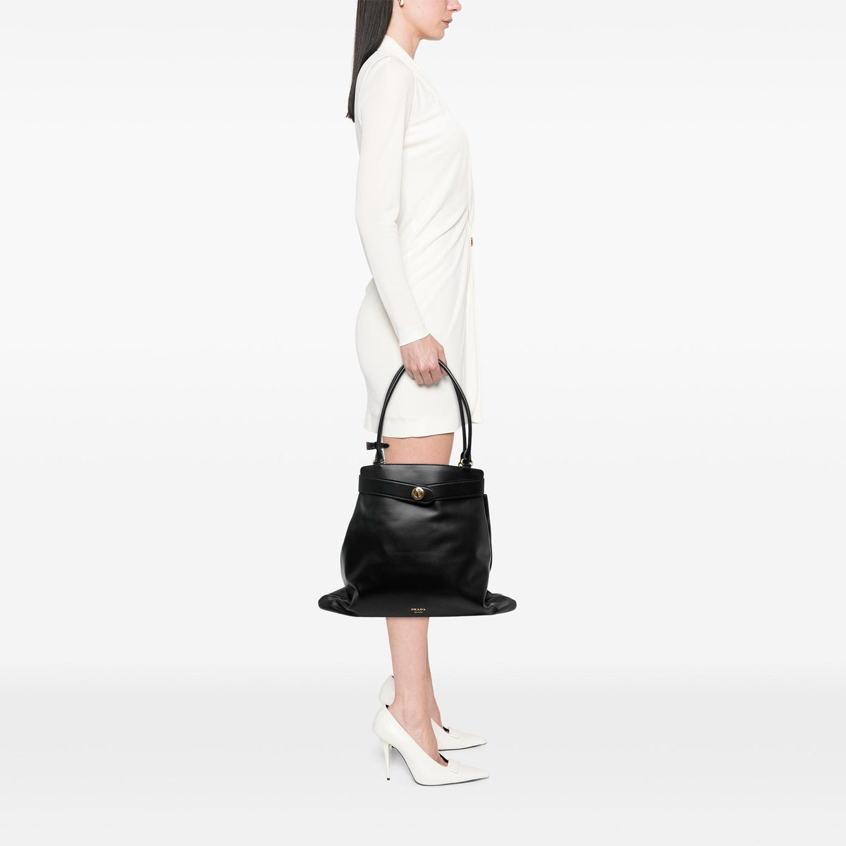 Prada Calfskin Etude Softy Shoulder Bag