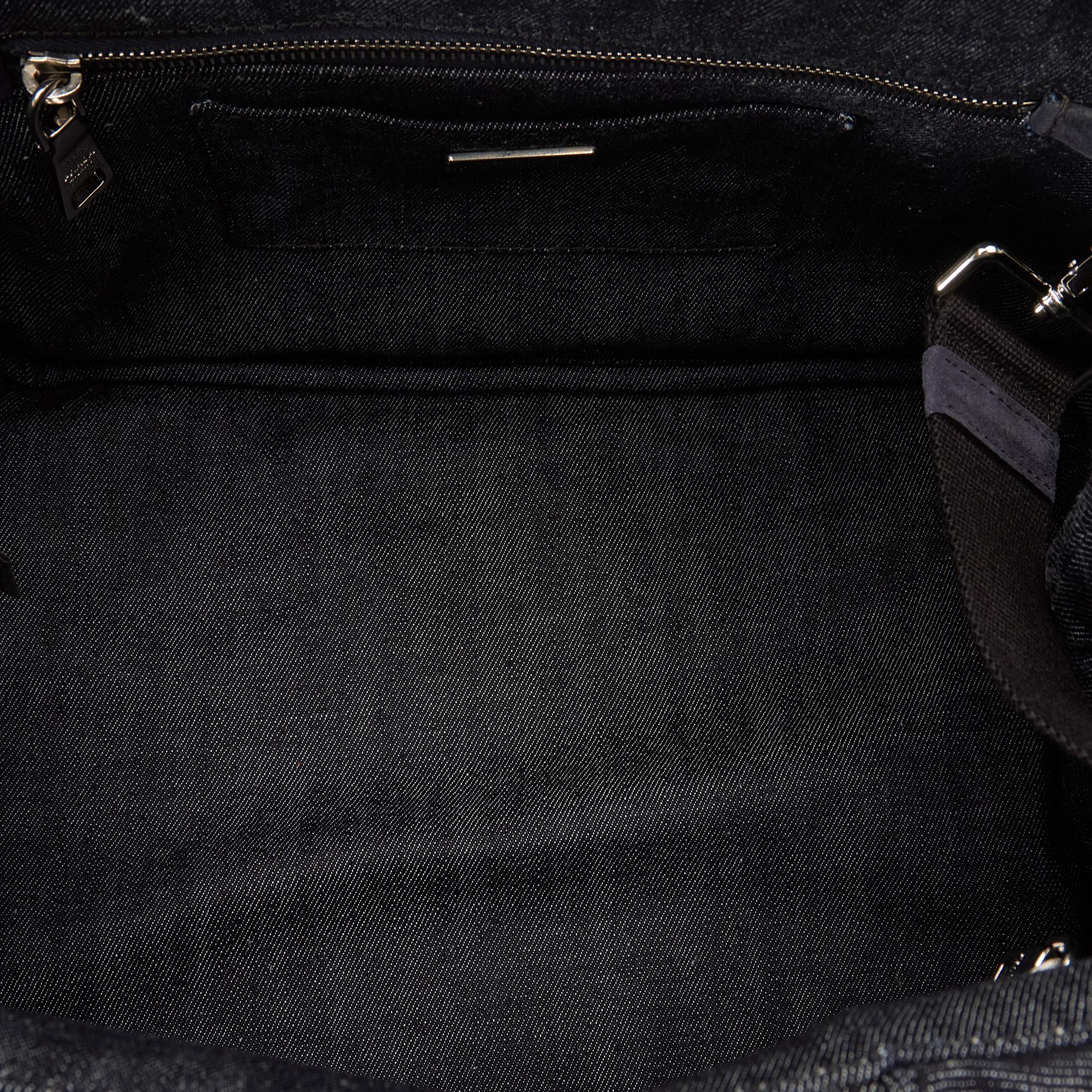 Prada Canapa Jeweled Denim Satchel (SHG-VCMwnw)