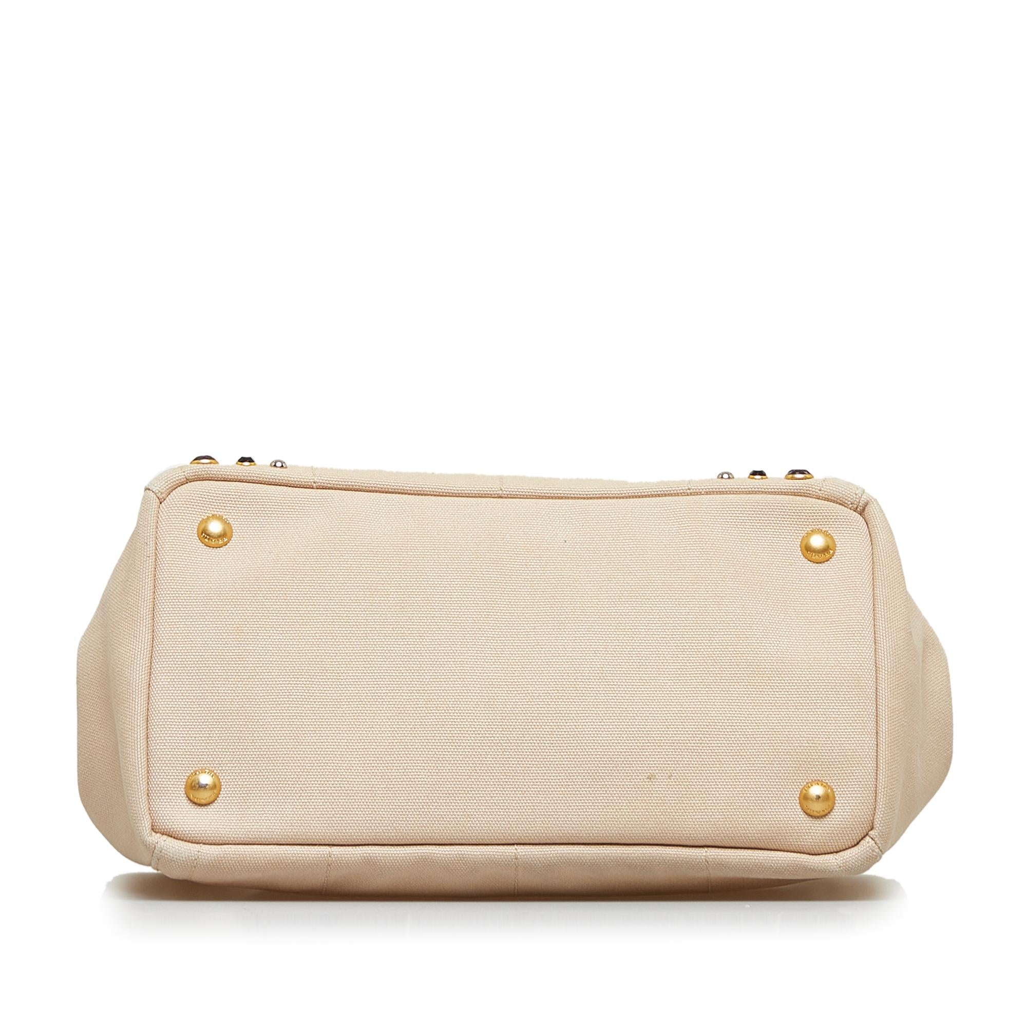 Prada Canapa Studded Satchel (SHG-LMdh5t)