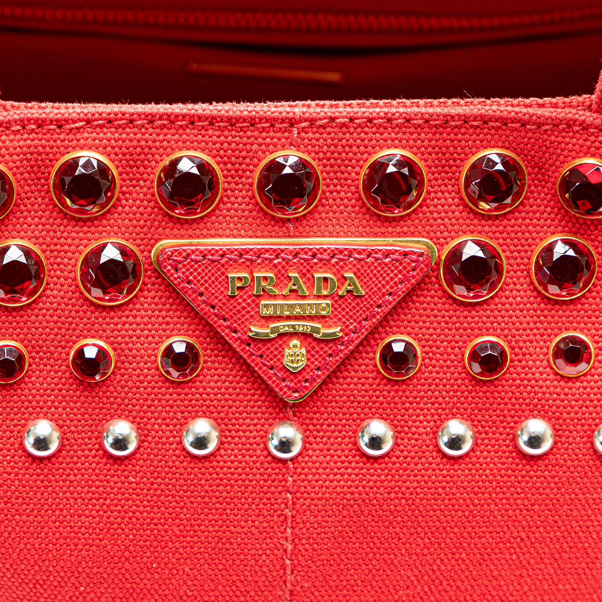 Prada Canvas Canapa Bijoux Satchel