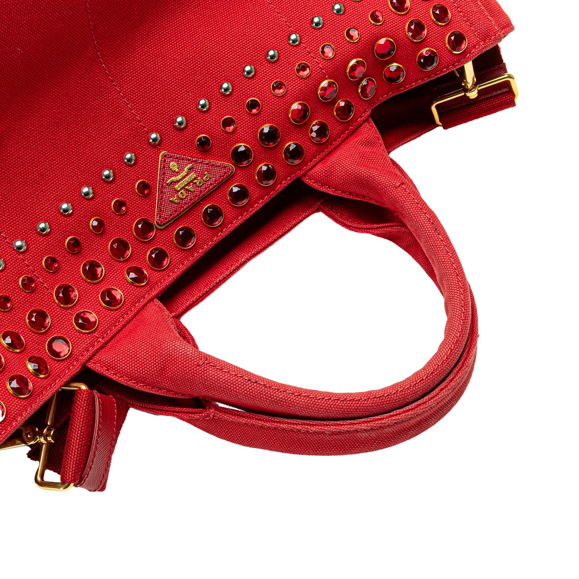 Prada Canvas Canapa Bijoux Satchel