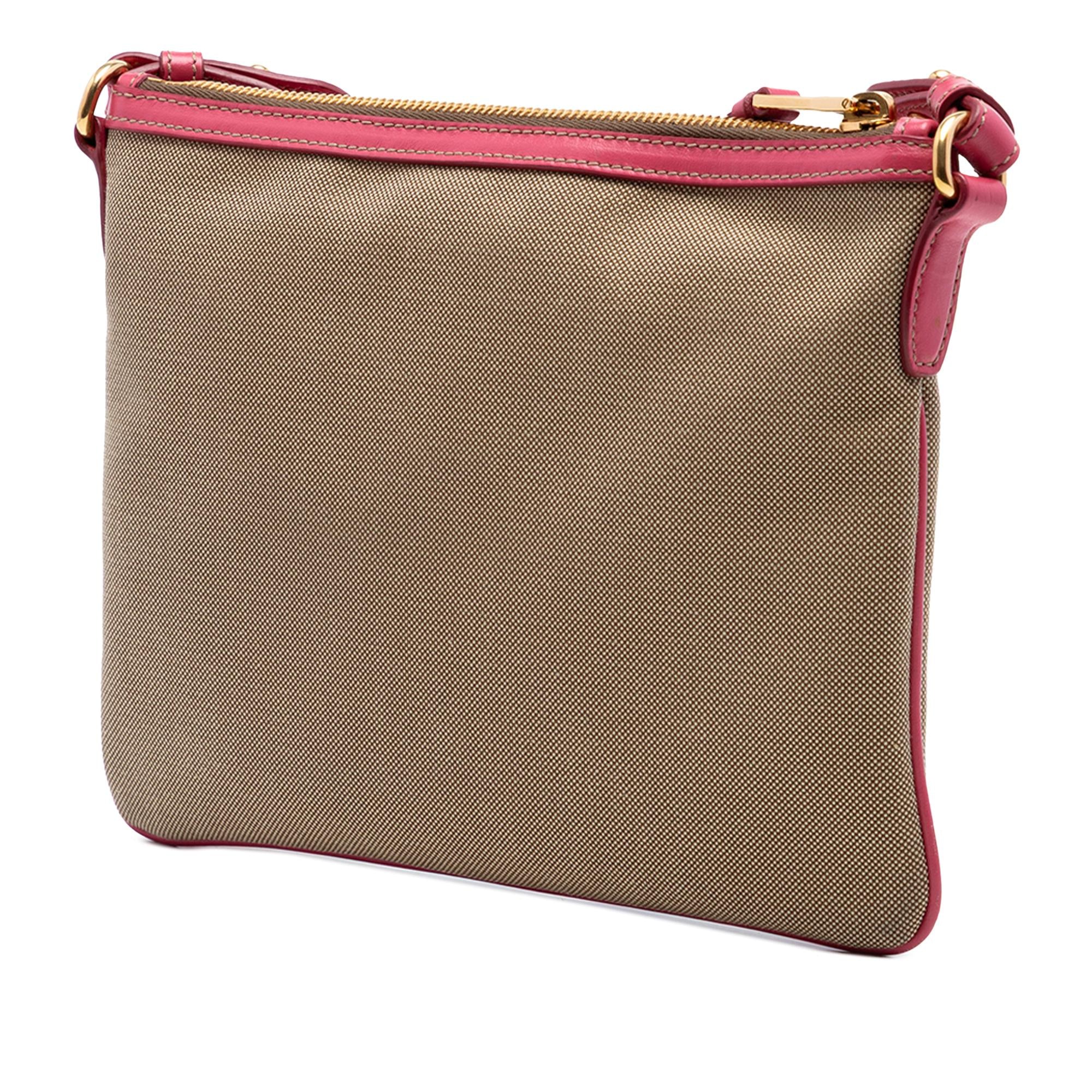 Prada Canvas Canapa Logo Bow Crossbody