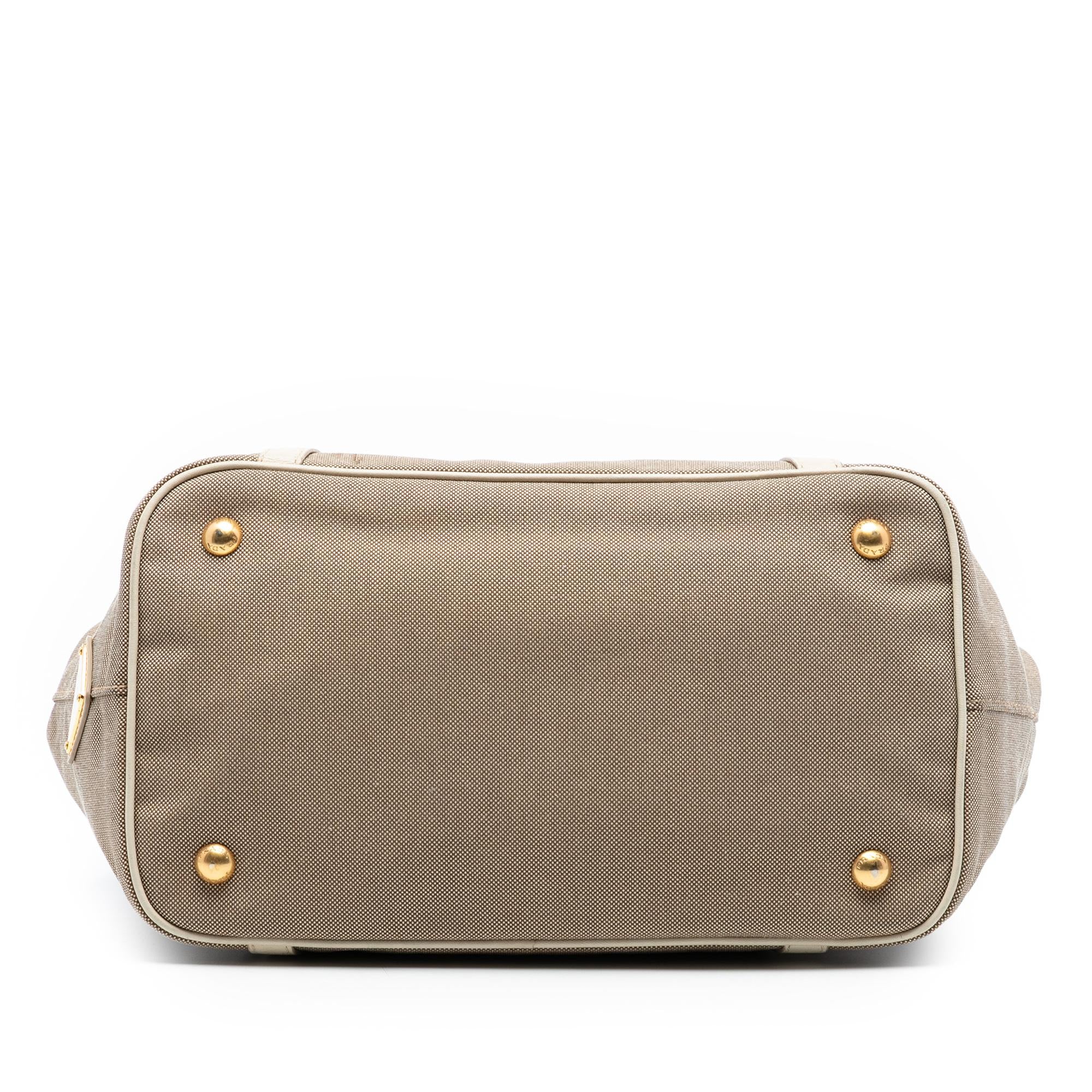 Prada Canvas Canapa Logo Bow Satchel