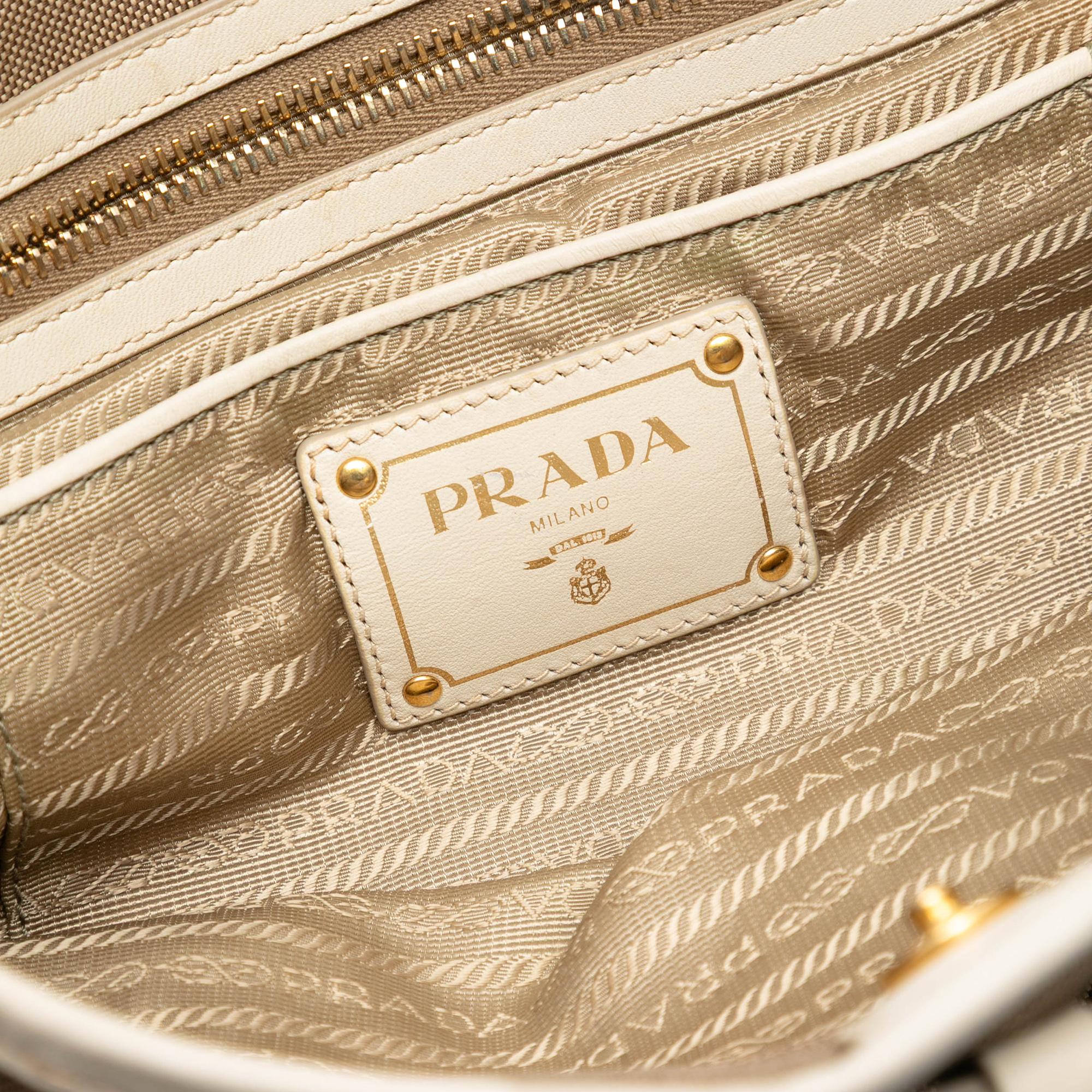 Prada Canvas Canapa Logo Bow Satchel