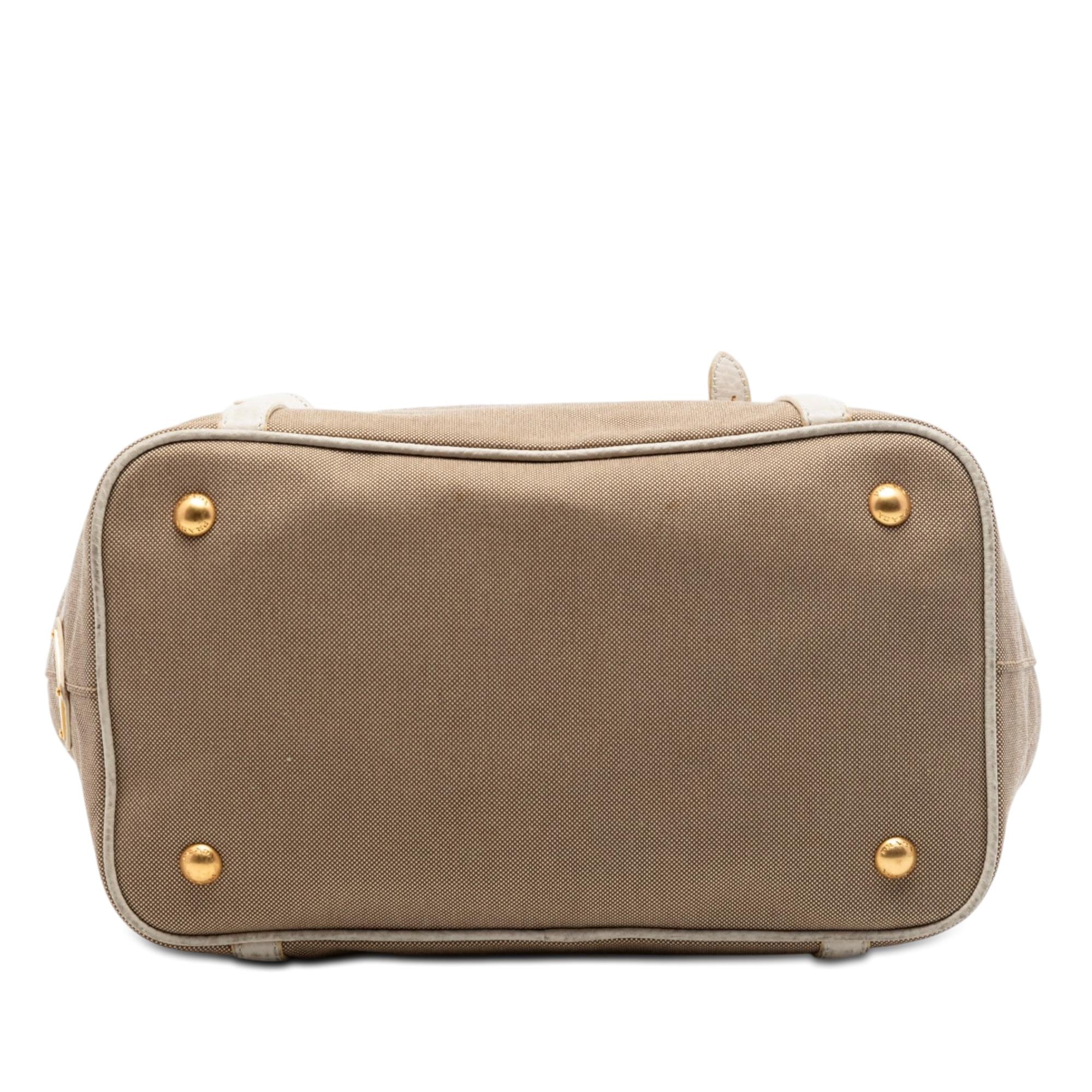 Prada Canvas Canapa Logo Bow Satchel