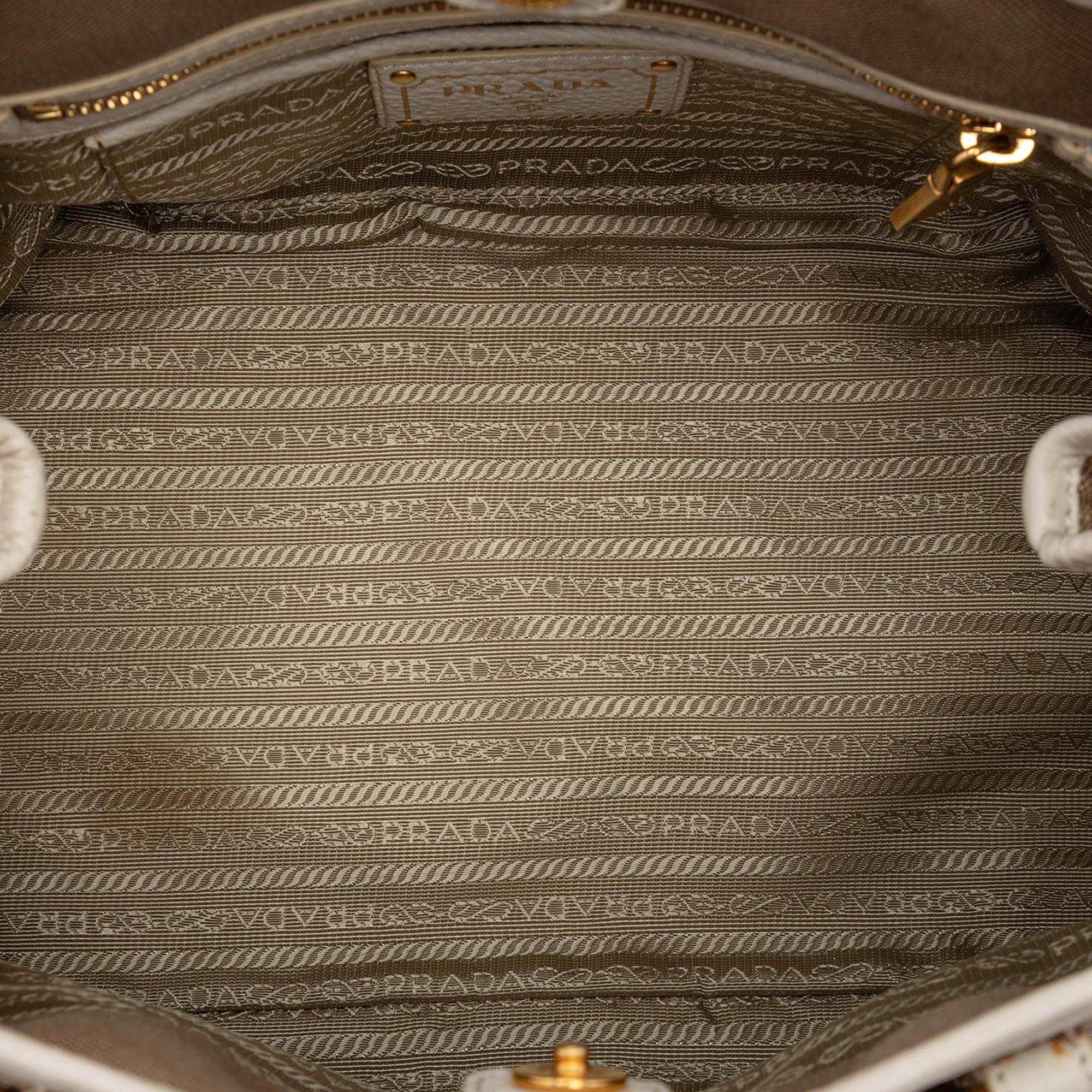 Prada Canvas Canapa Logo Bow Satchel