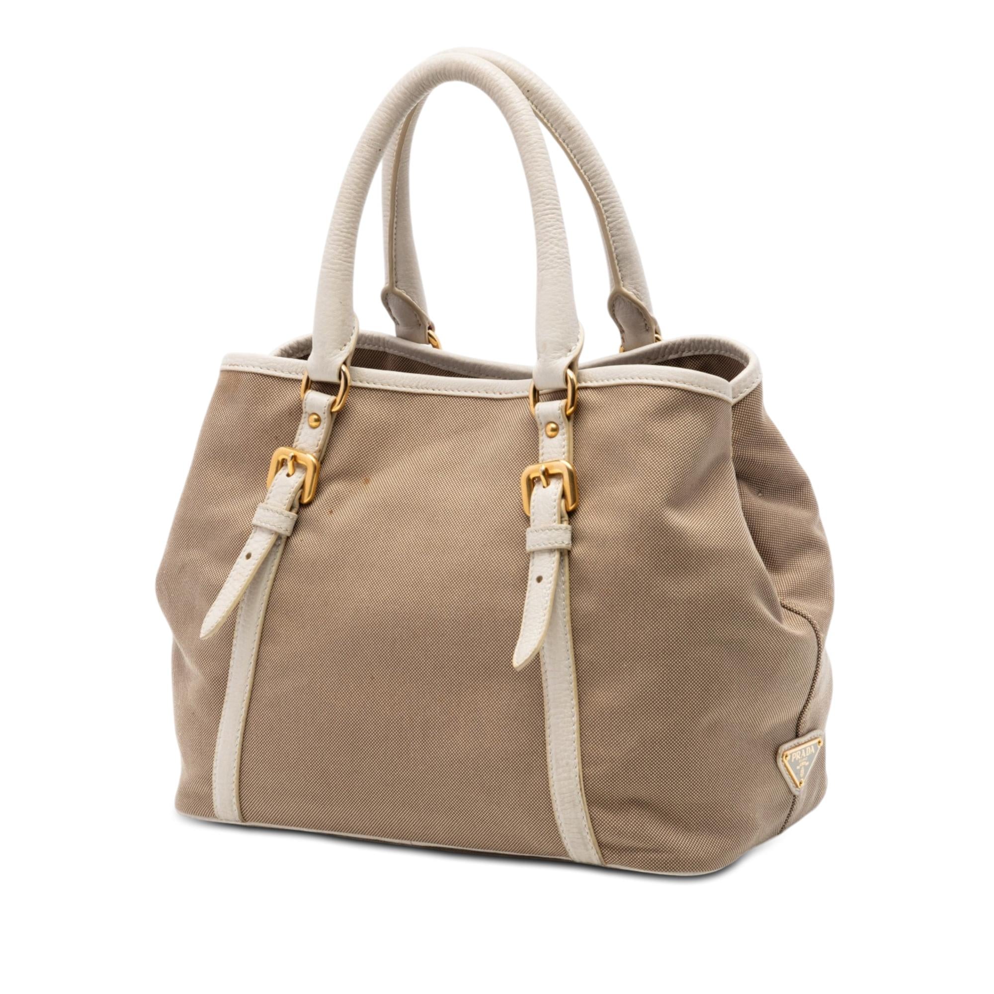Prada Canvas Canapa Logo Bow Satchel