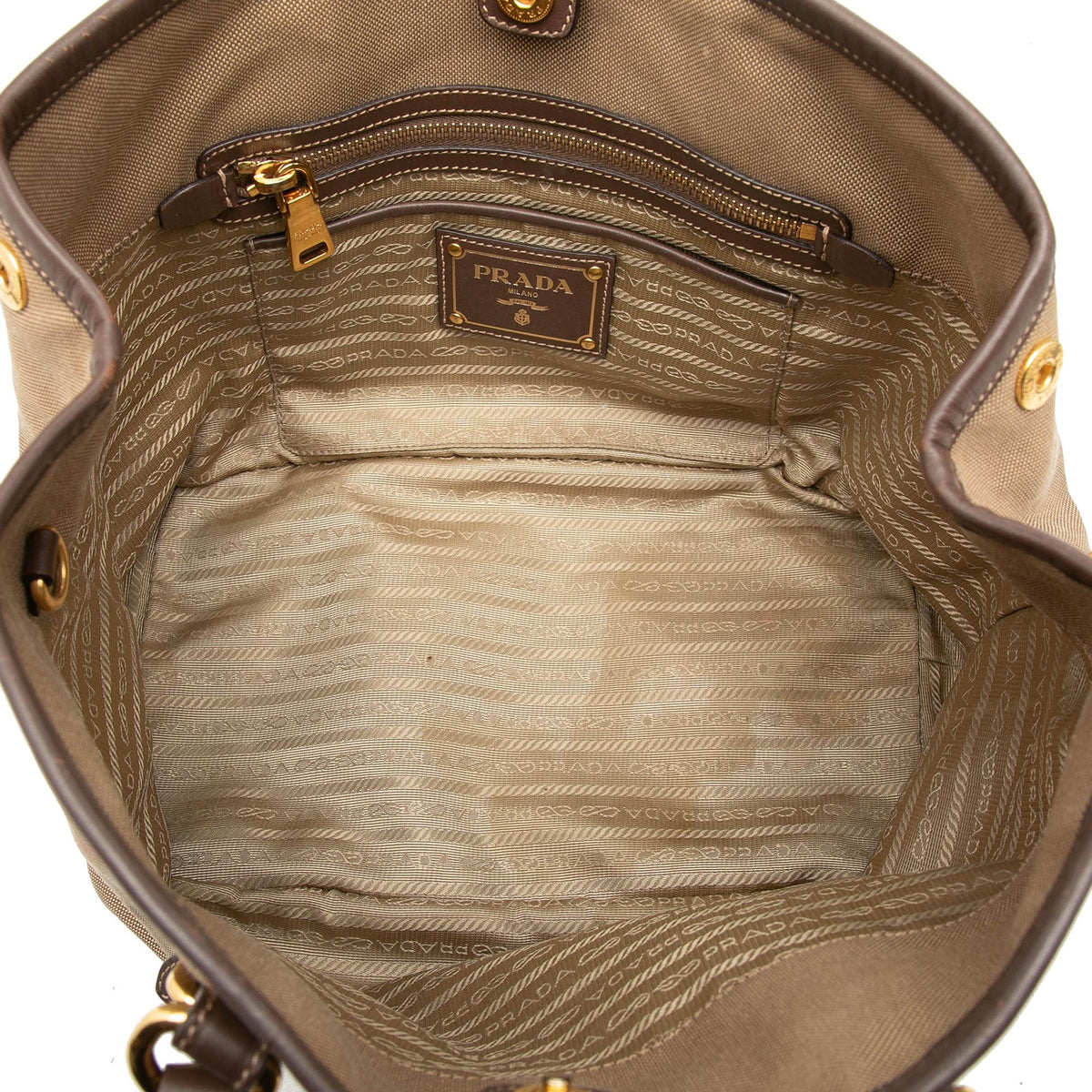 Prada Canvas Canapa Logo Bow Satchel