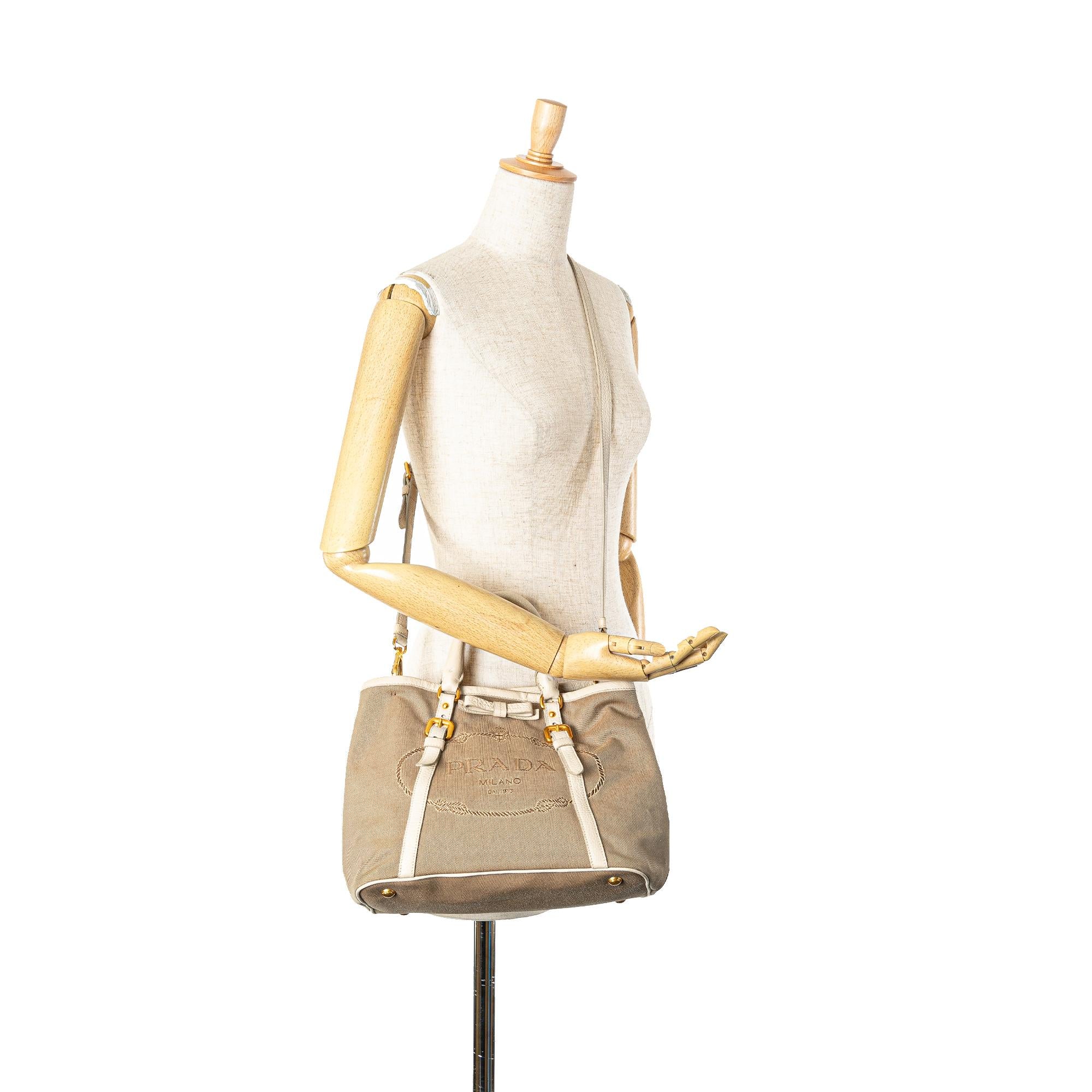 Prada Canvas Canapa Logo Satchel (SHG-Haws7D)