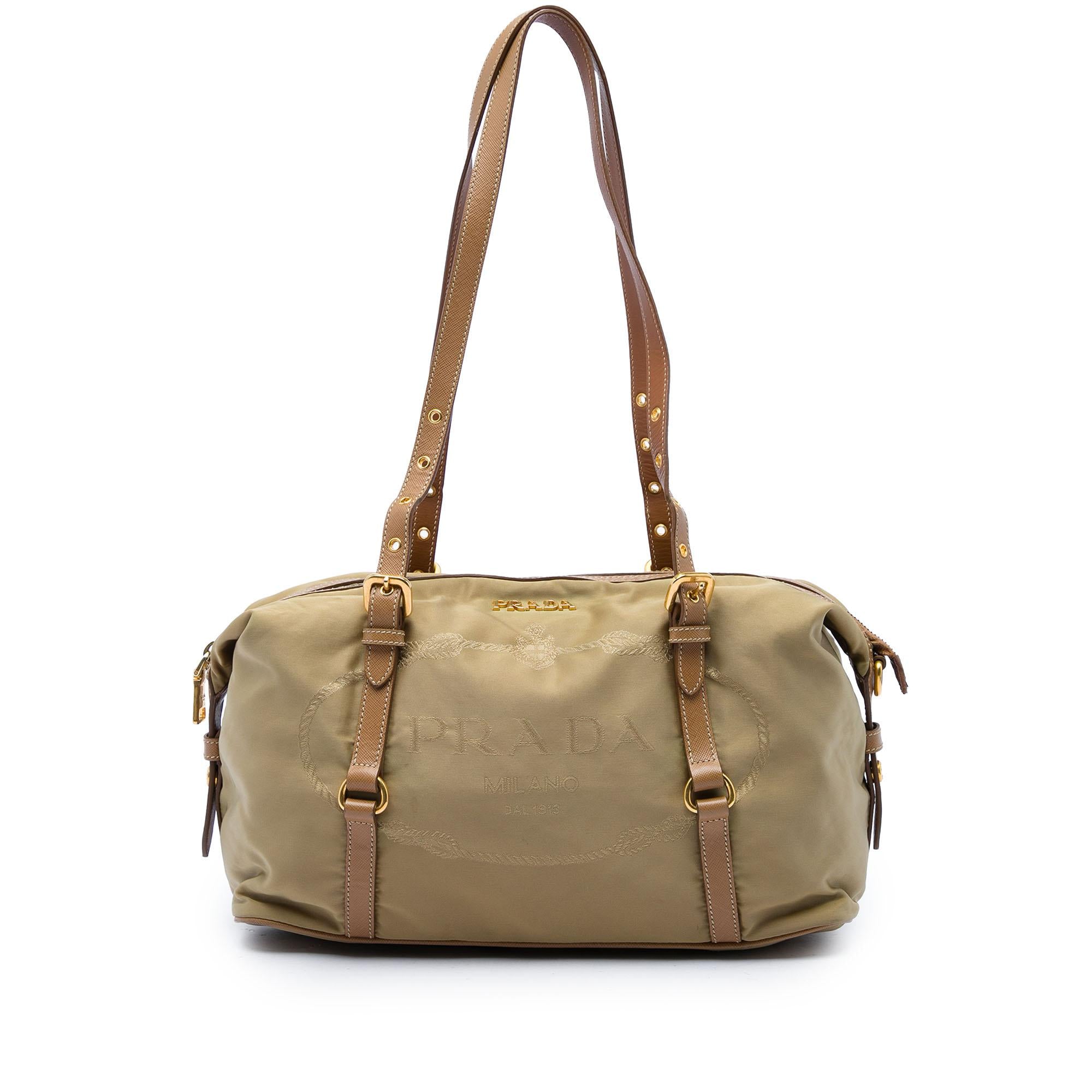 Prada Canvas Canapa Logo Shoulder Bag