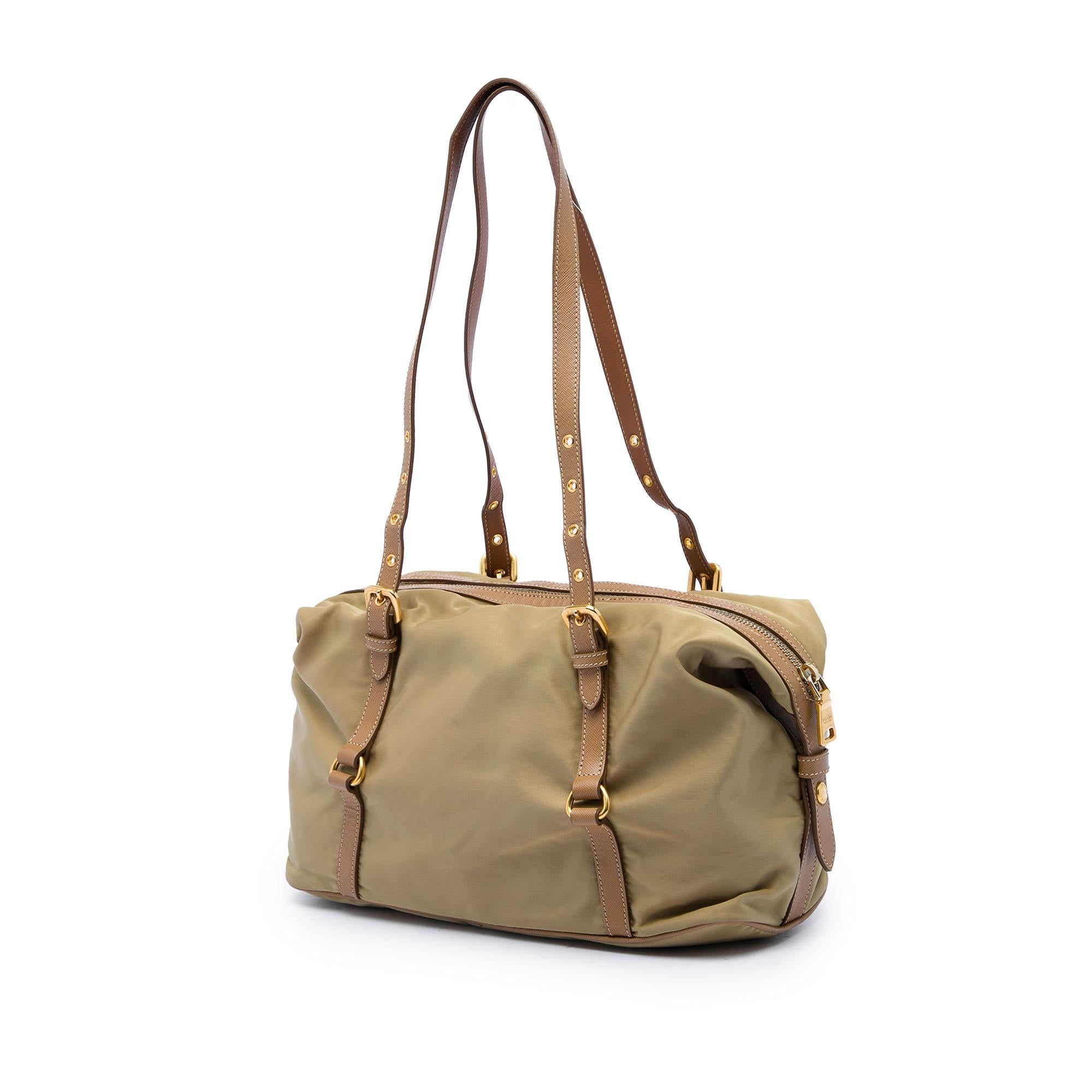 Prada Canvas Canapa Logo Shoulder Bag