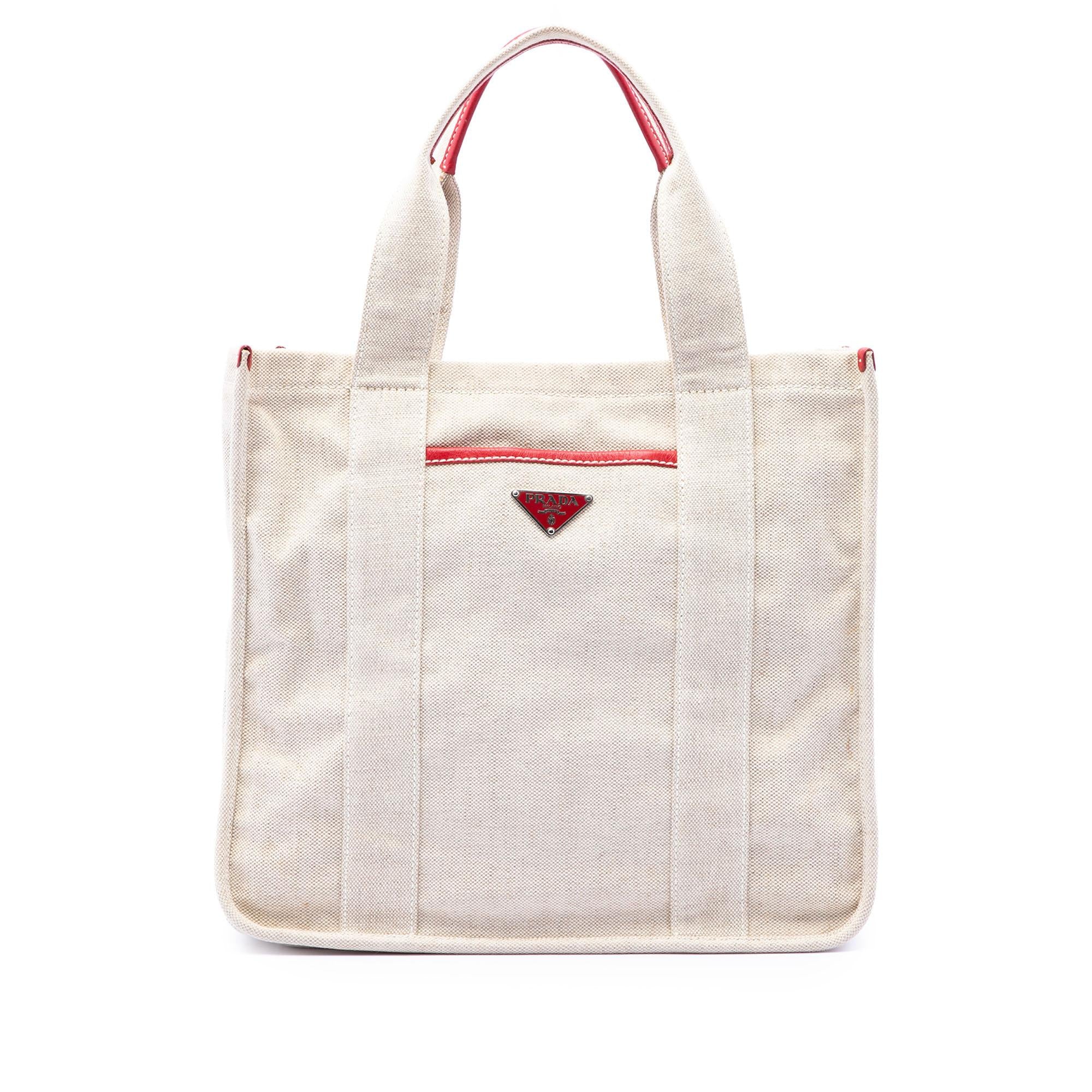 Prada Canvas Canapa Mistolino Shopping Tote