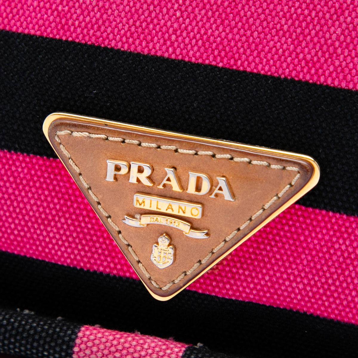 Prada Canvas Canapa Righe Striped Crossbody