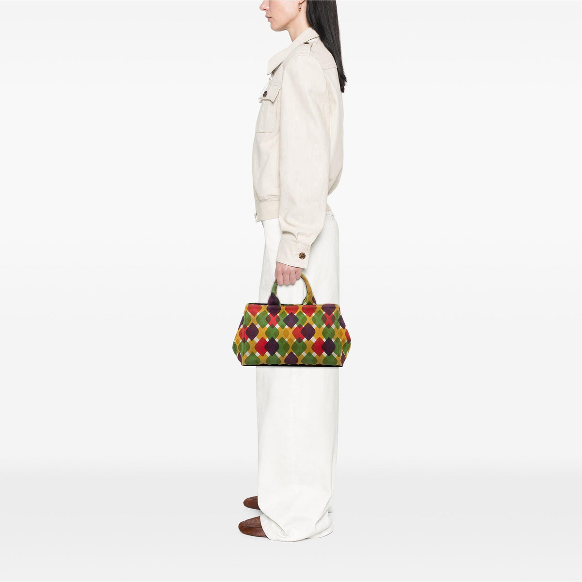 Prada Canvas Canapa Stampata Tote