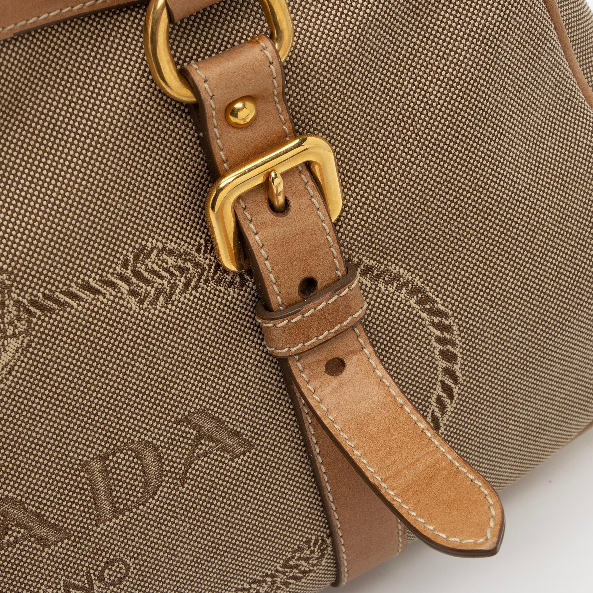 Prada Canvas Logo Satchel (SHF-pgvjOz)