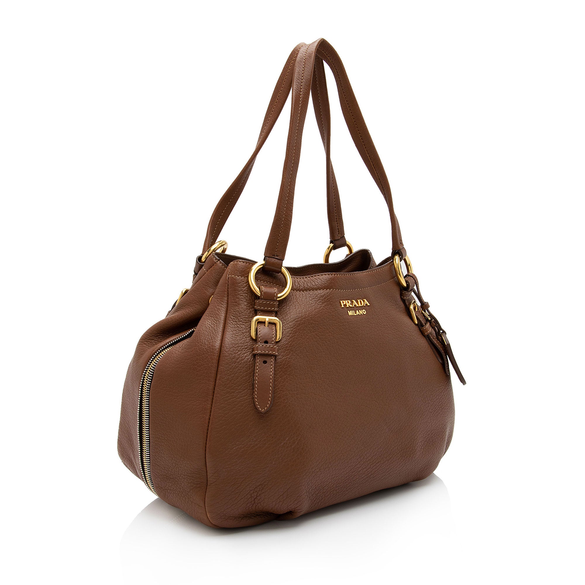 Prada Cervo Sacca 2 Manici Shoulder Bag (SHF-otdjn1)