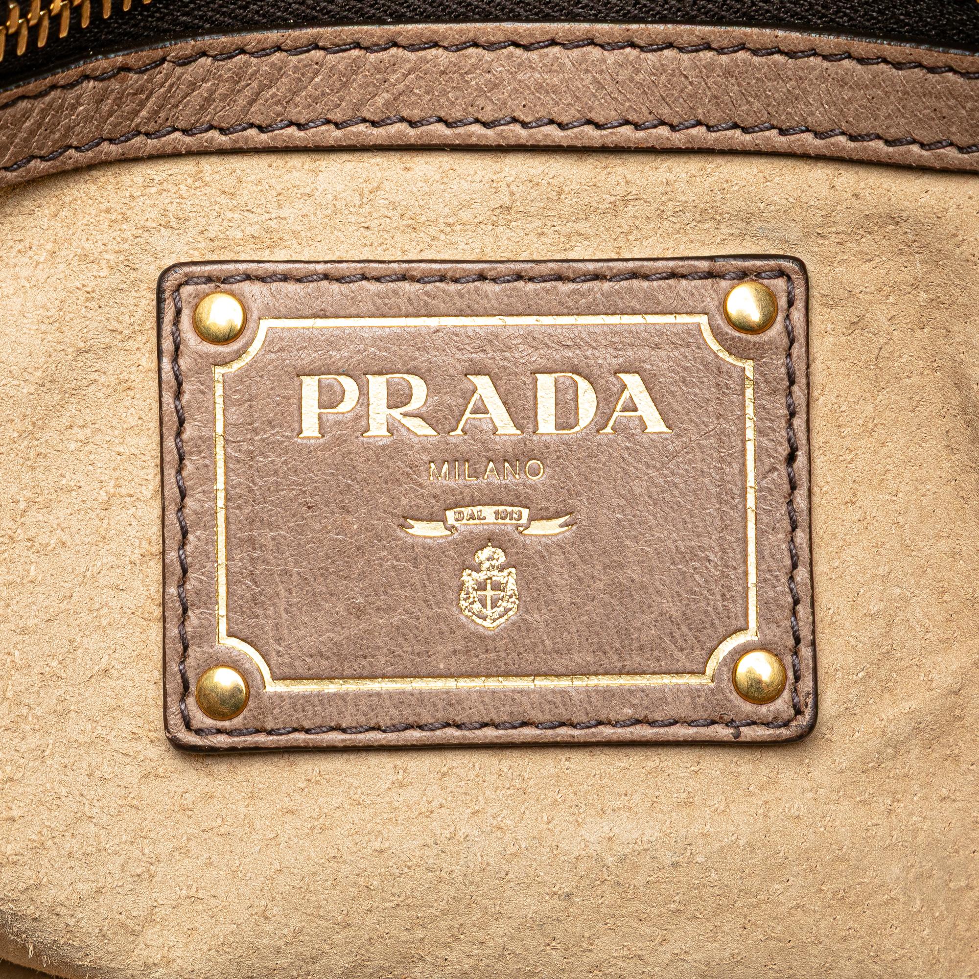 Prada Cervo Shine Flap Hobo