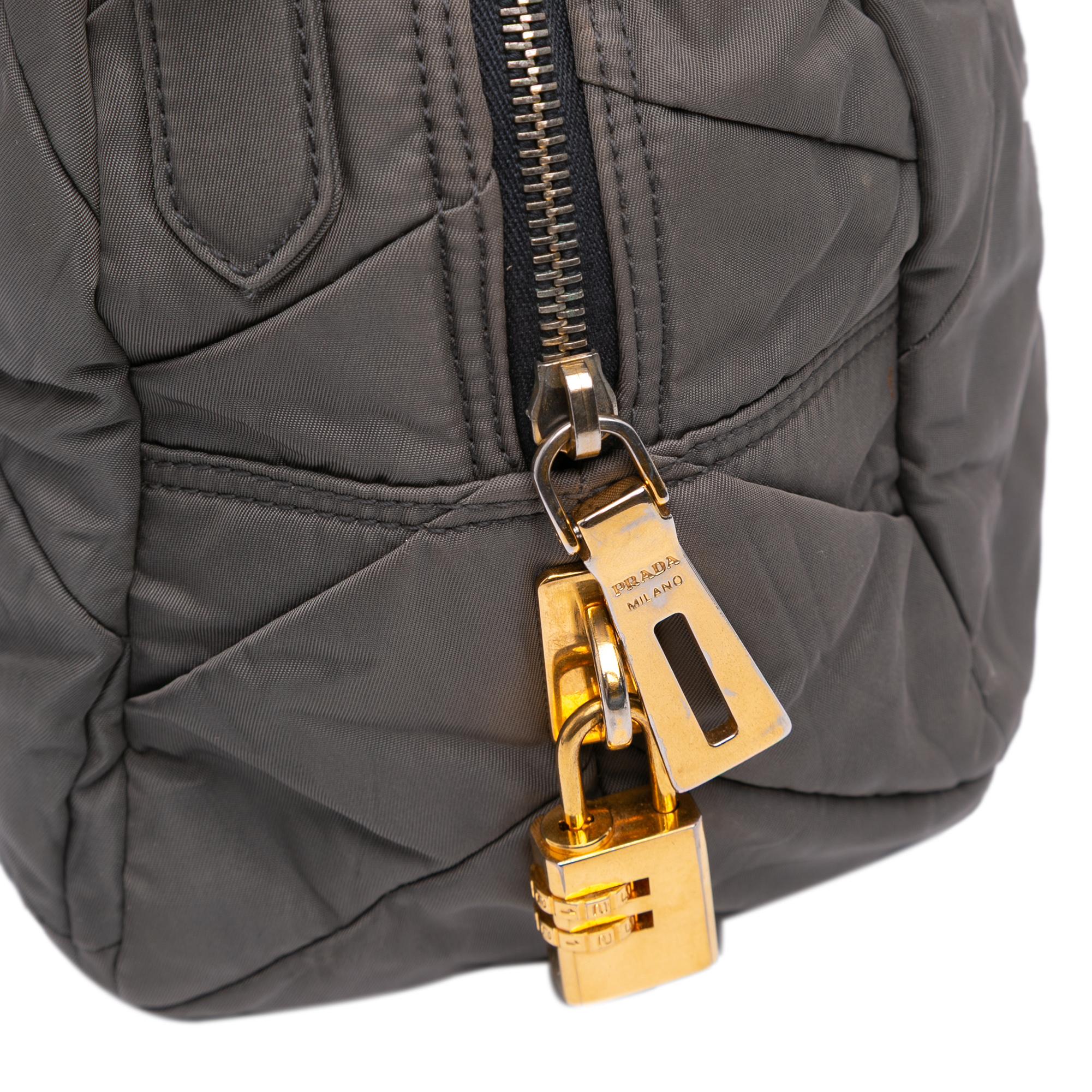 Prada Chevron Quilted Tessuto Dome Satchel