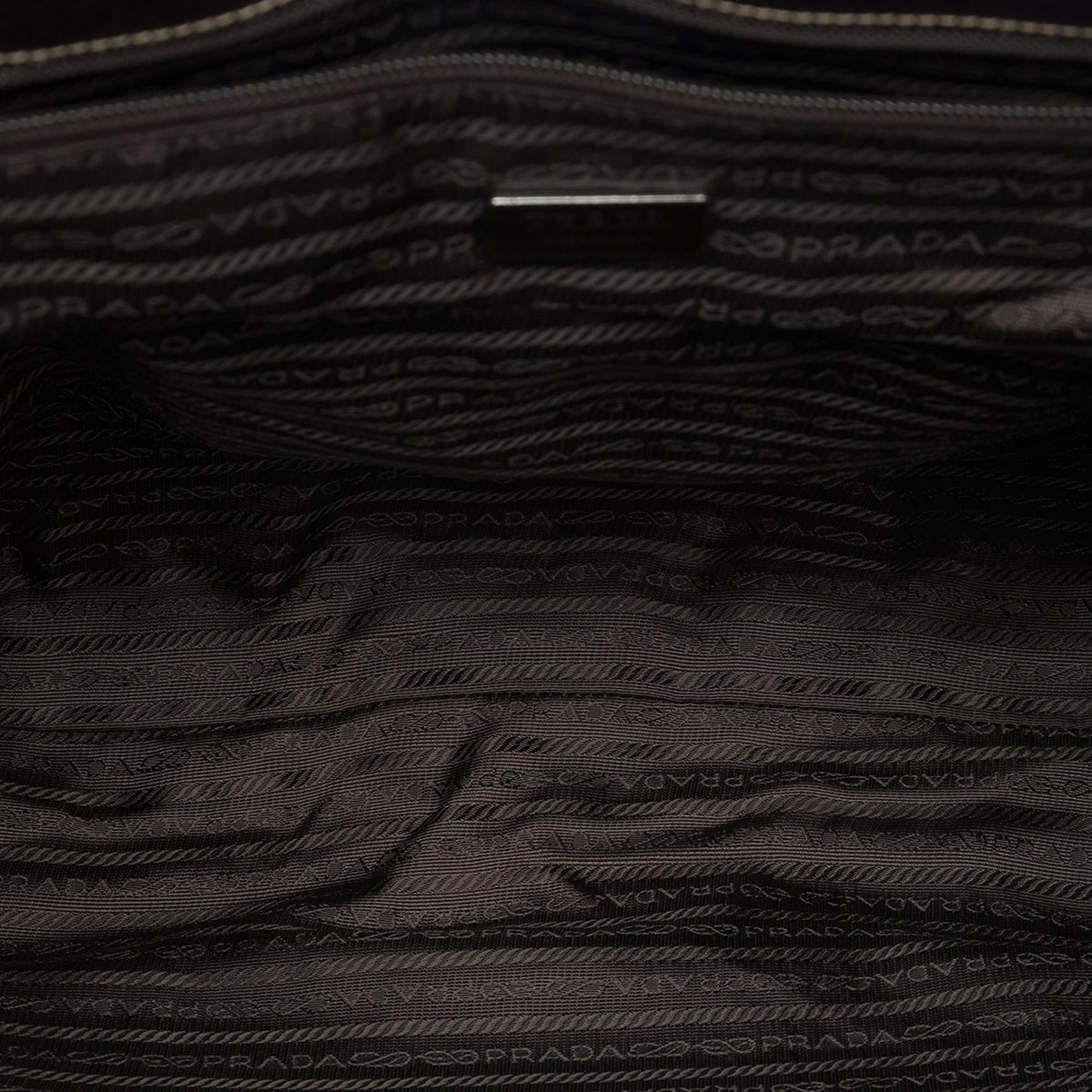 Prada Cinghiale Trimmed Canvas Canapa Tote