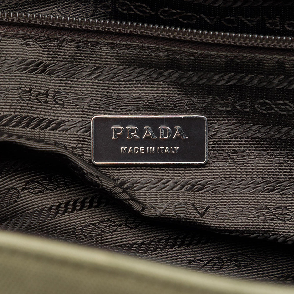 Prada Cinghiale Trimmed Canvas Canapa Tote